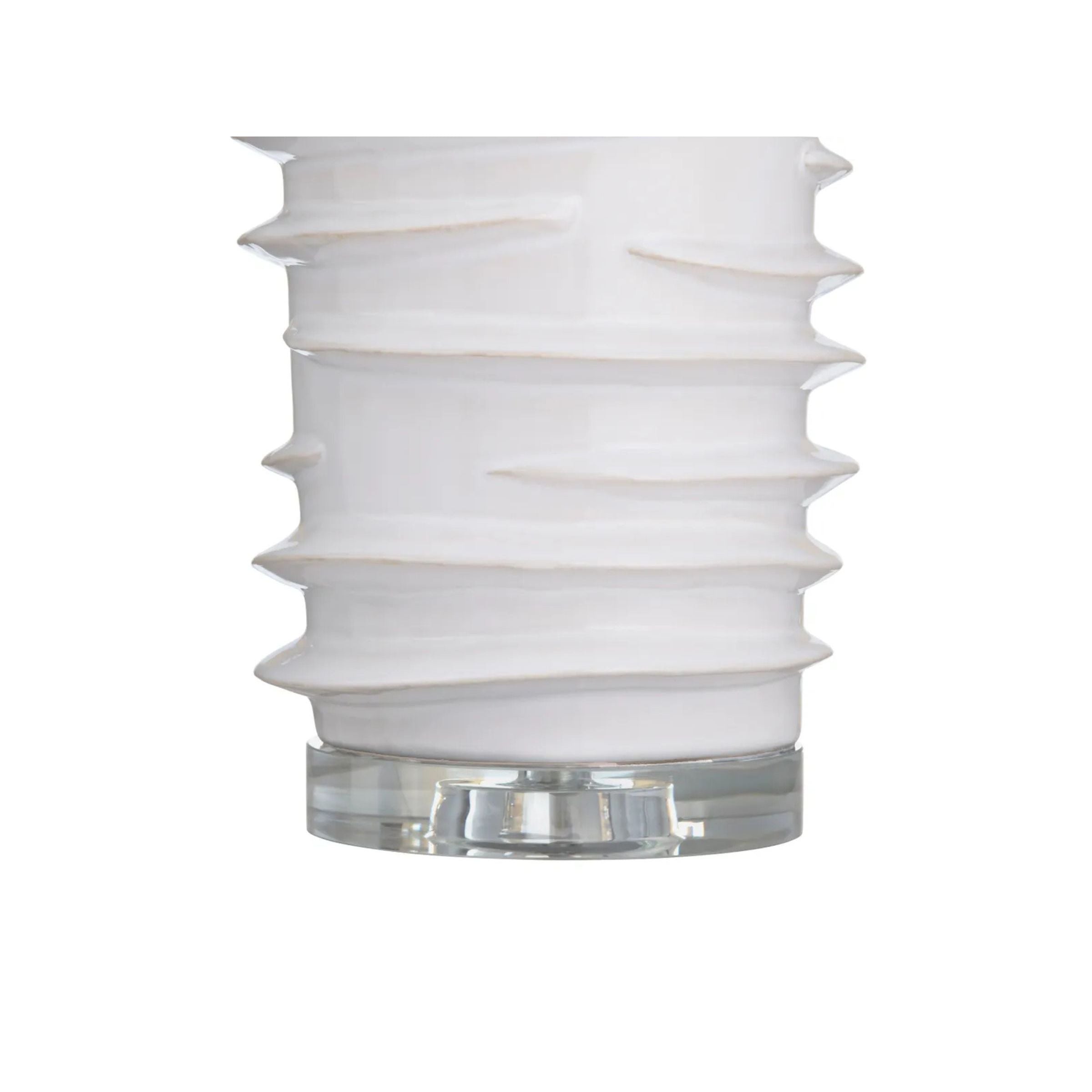 White Ceramic Ridge Table Lamp 29.5"H