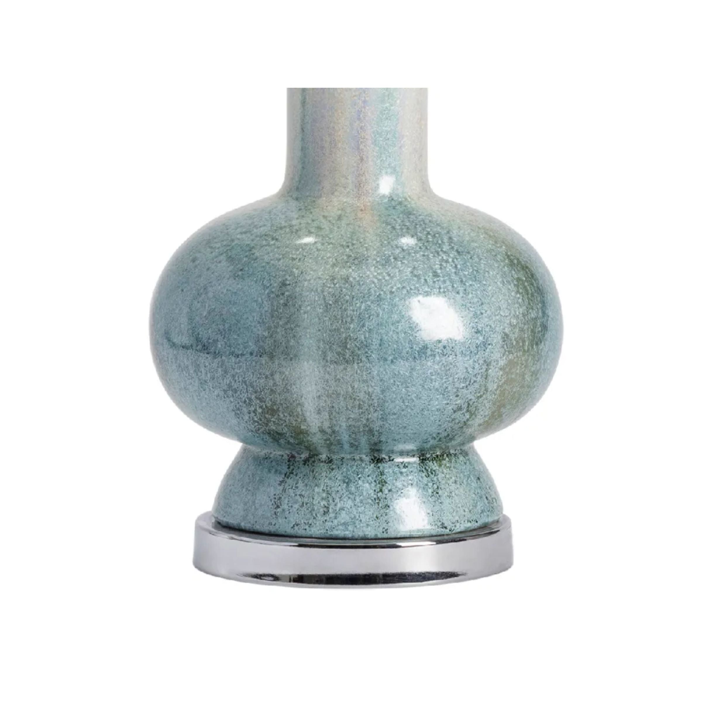 Glazed Blue Ceramic Table Lamp 28"H