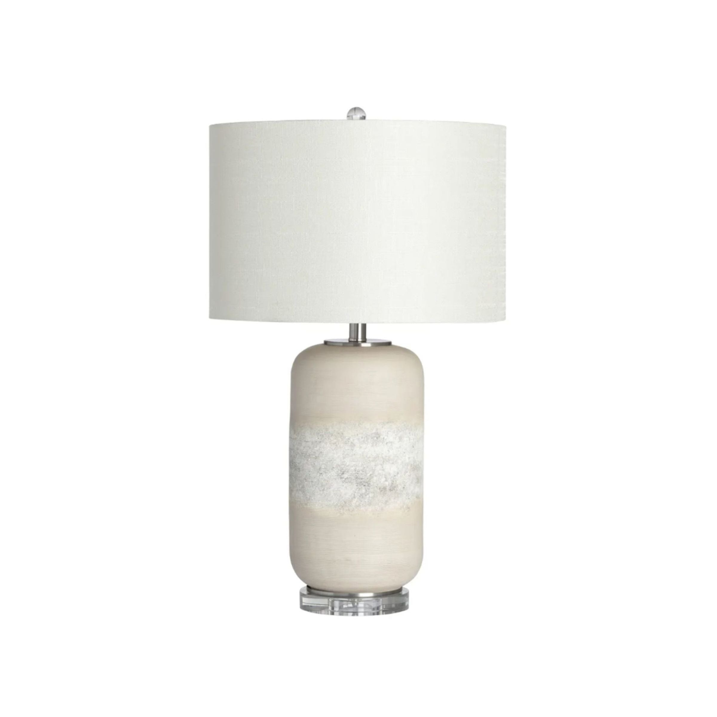 Two Tone Cream Ceramic Table Lamp 28.75"H