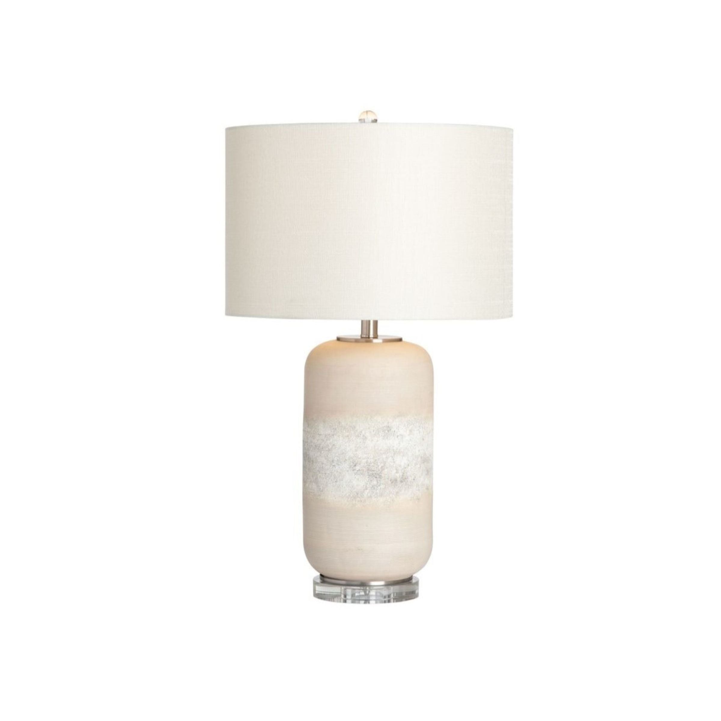 Two Tone Cream Ceramic Table Lamp 28.75"H