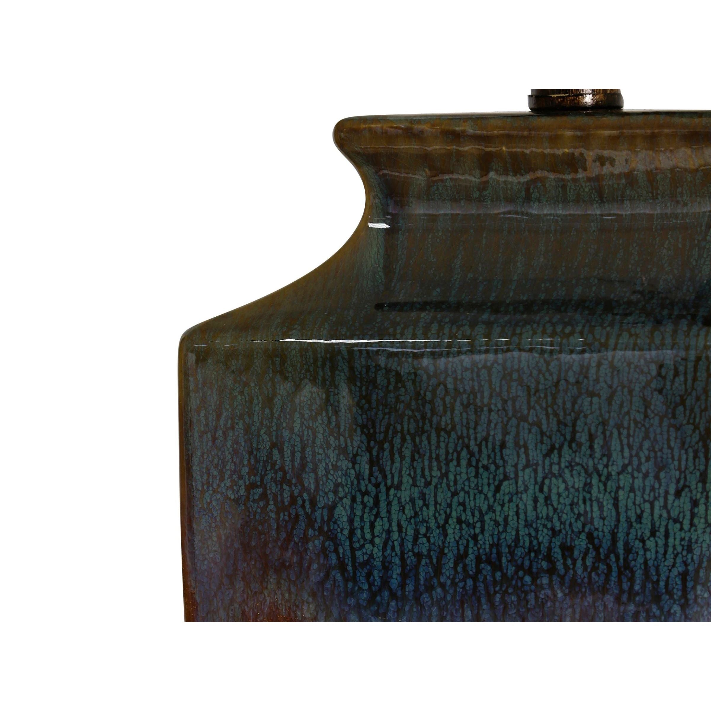 Blue and Rust Ceramic Table Lamp 32"H