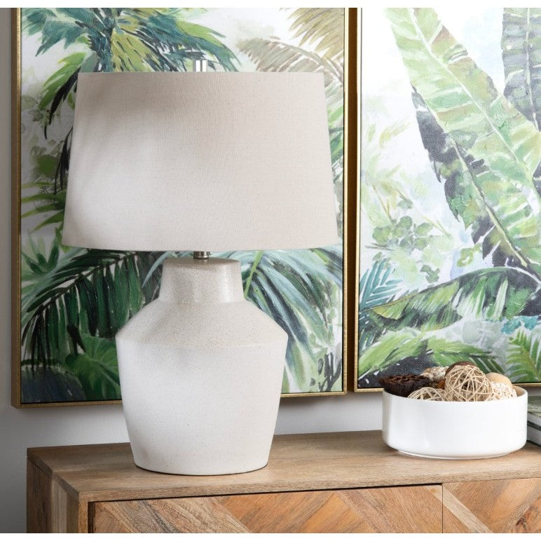 White Ceramic Table Lamp 27"H