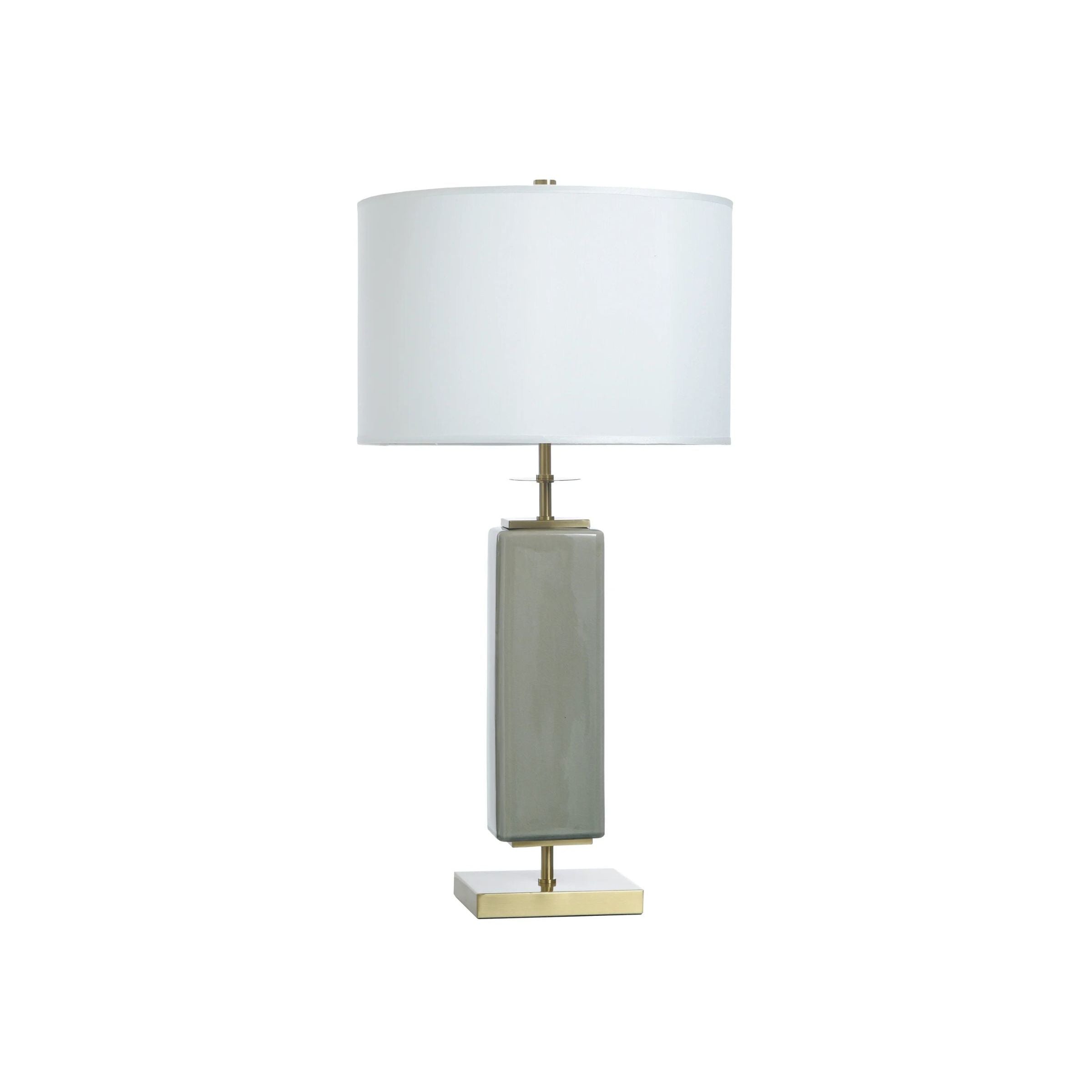 Olive Crackle Ceramic Table Lamp 30.5"H