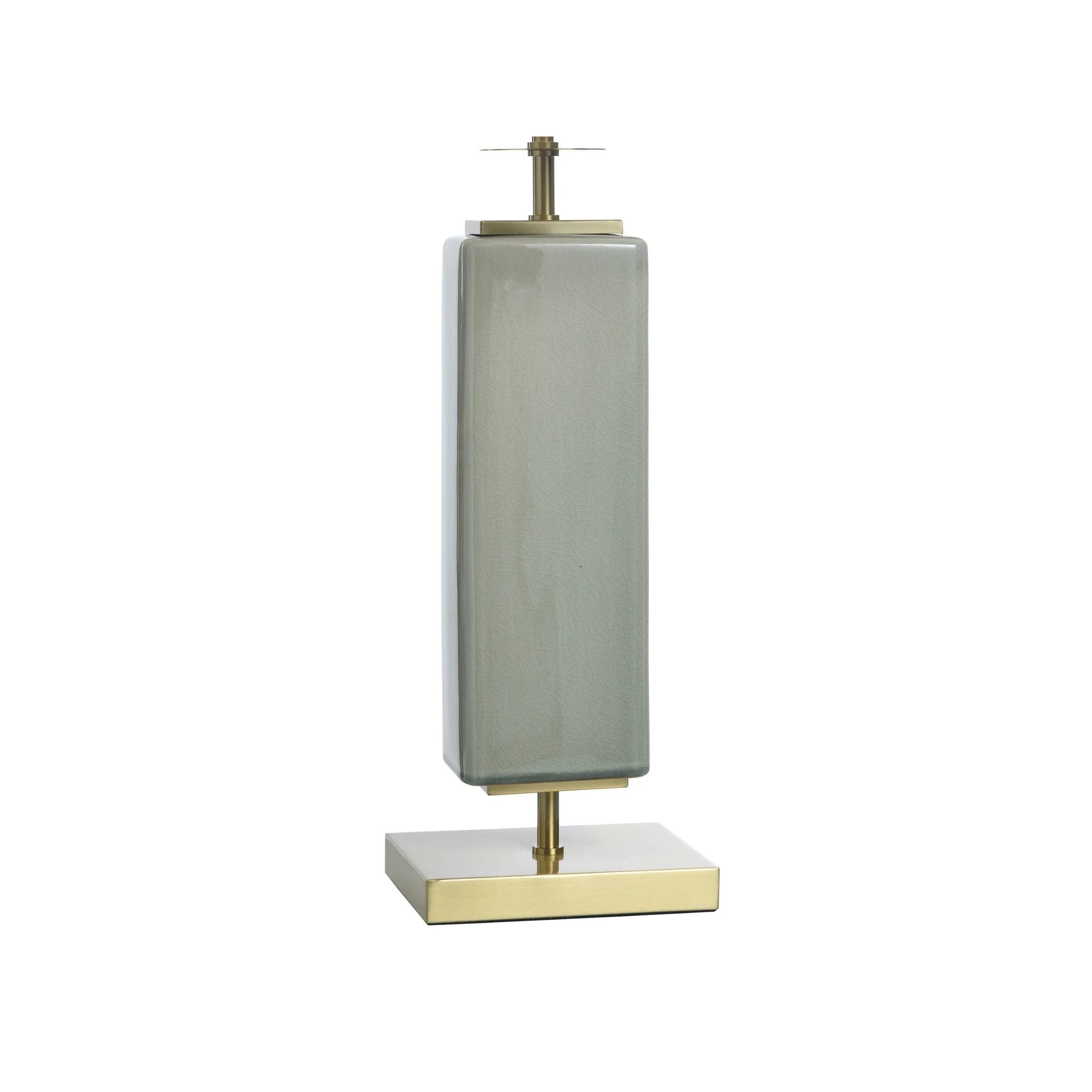 Olive Crackle Ceramic Table Lamp 30.5"H