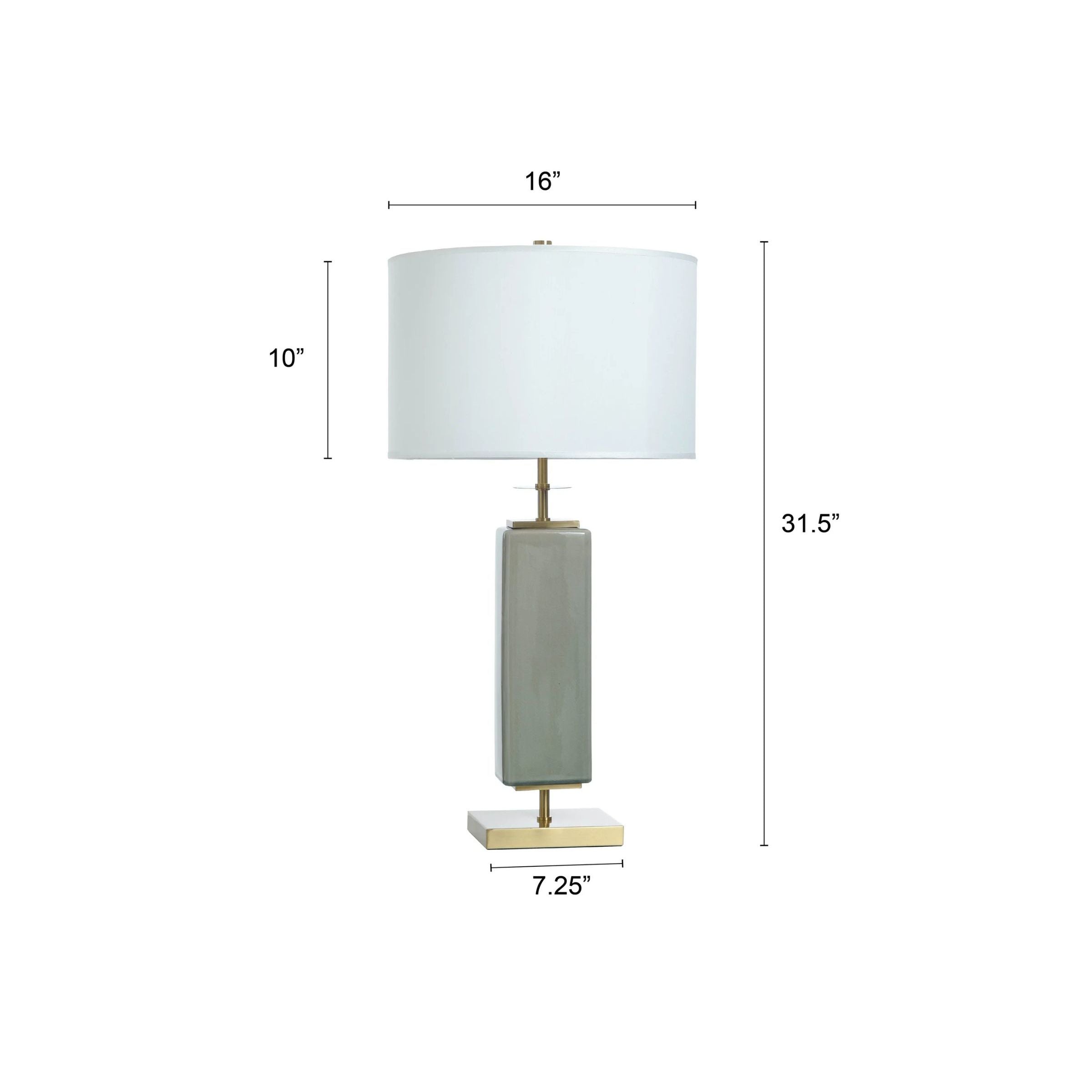 Olive Crackle Ceramic Table Lamp 30.5"H