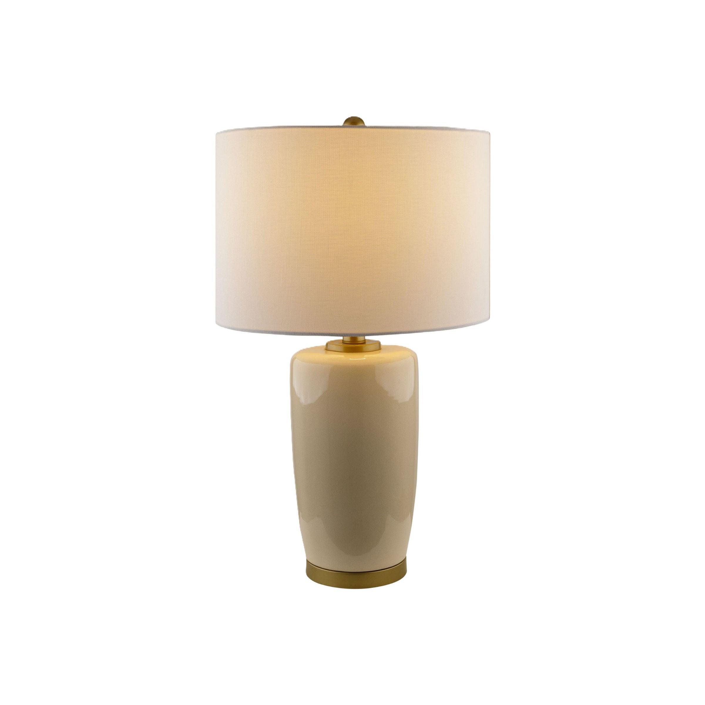 Cream Ceramic Table Lamp 26"H