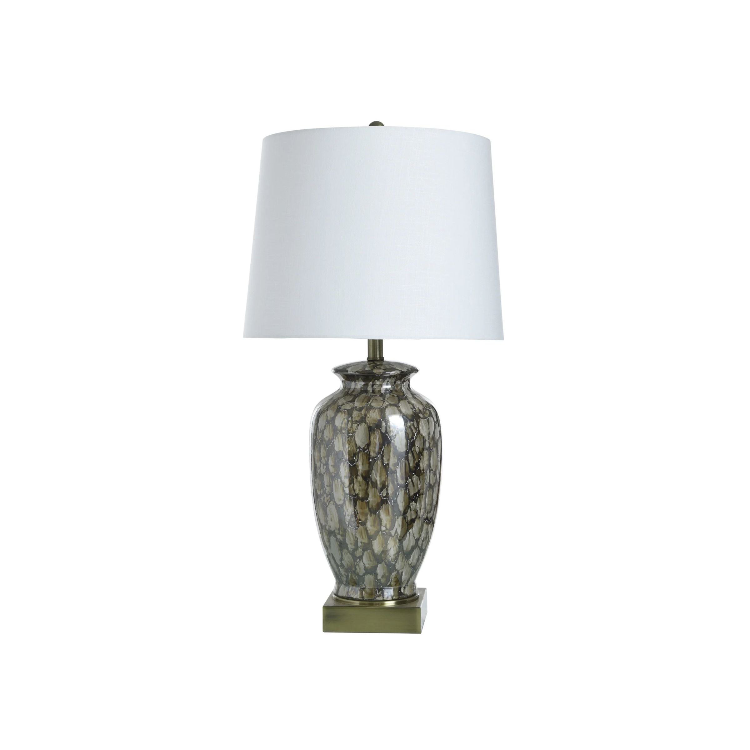 Brown Speckled Reactive Glaze Ceramic Table Lamp 31.5"H