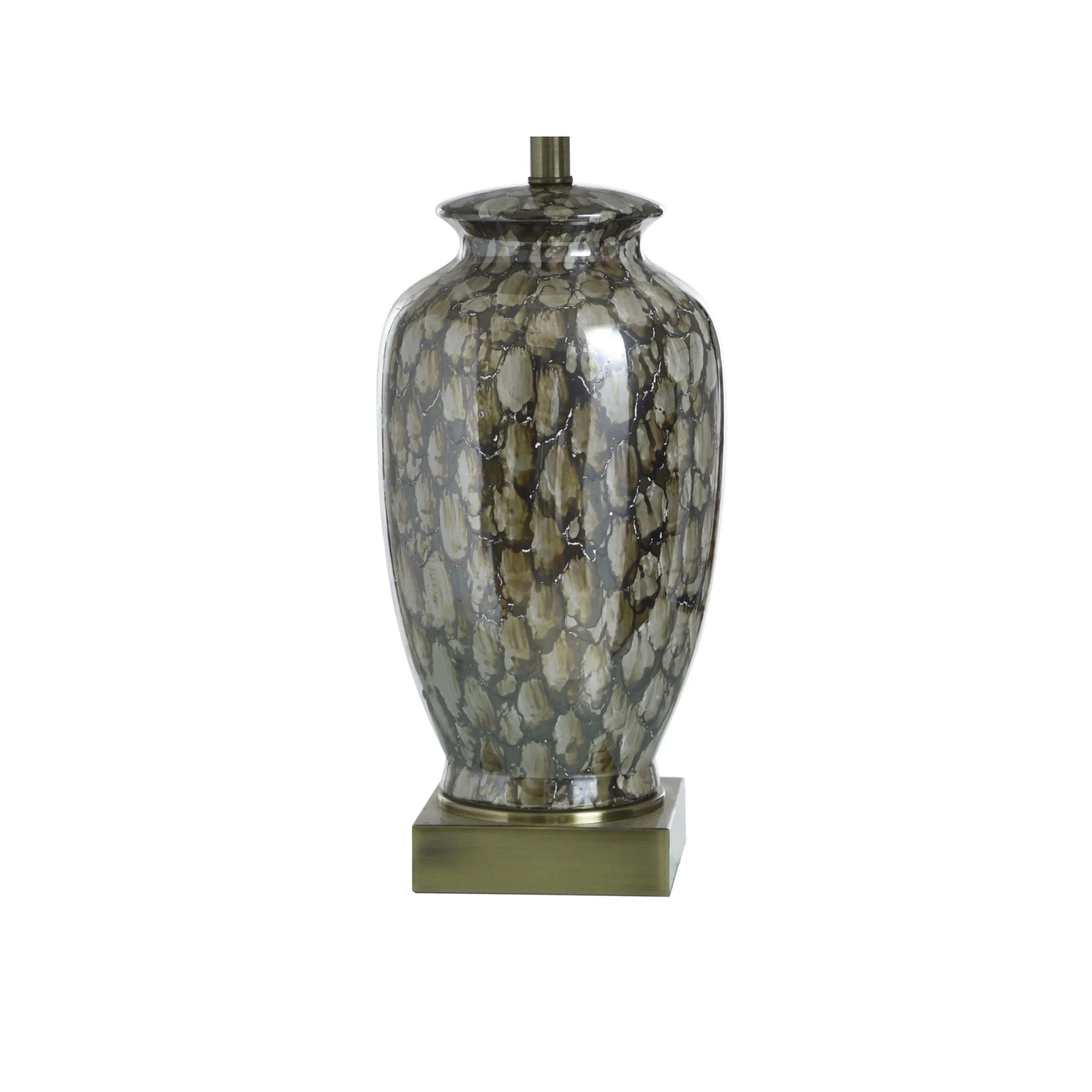Brown Speckled Reactive Glaze Ceramic Table Lamp 31.5"H