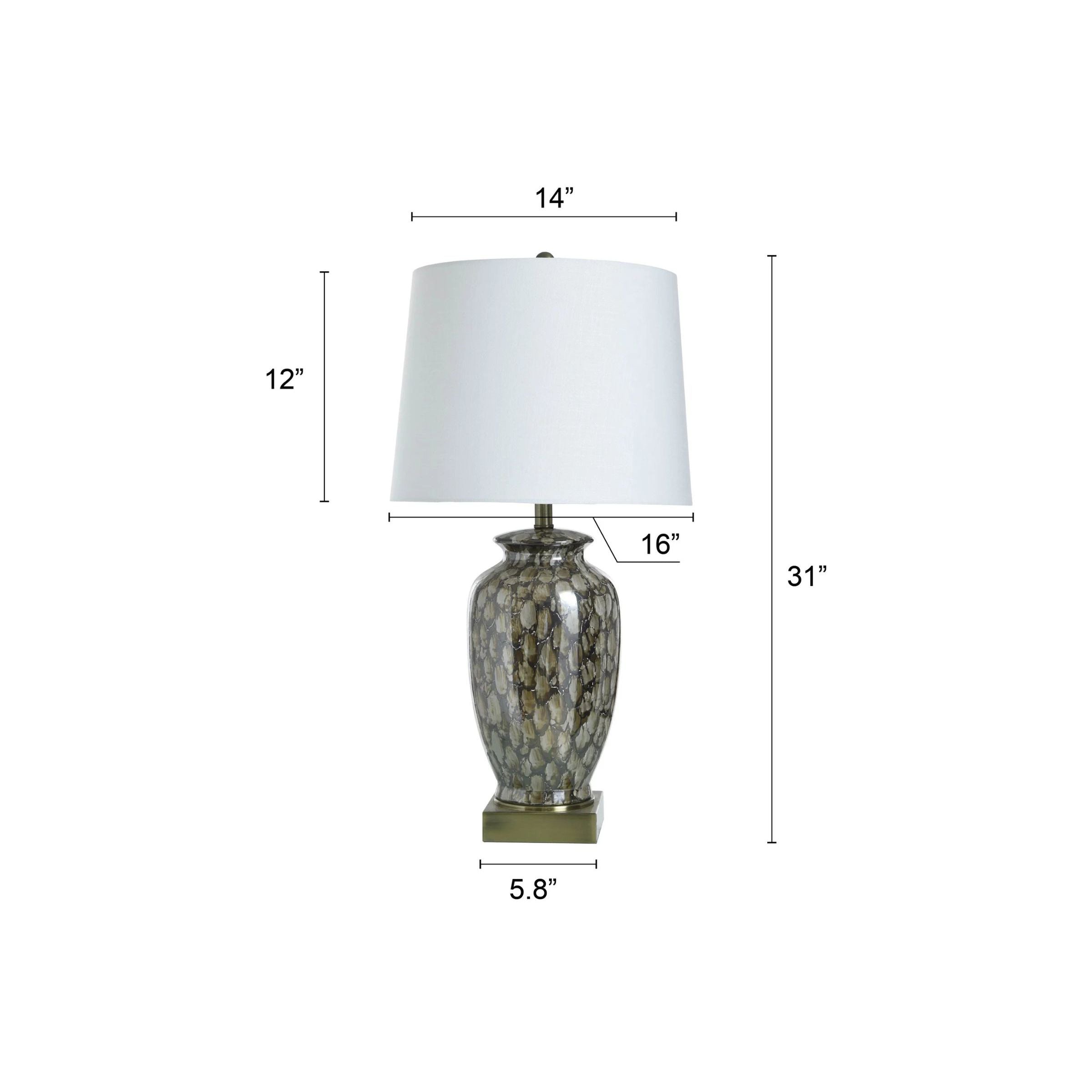 Brown Speckled Reactive Glaze Ceramic Table Lamp 31.5"H