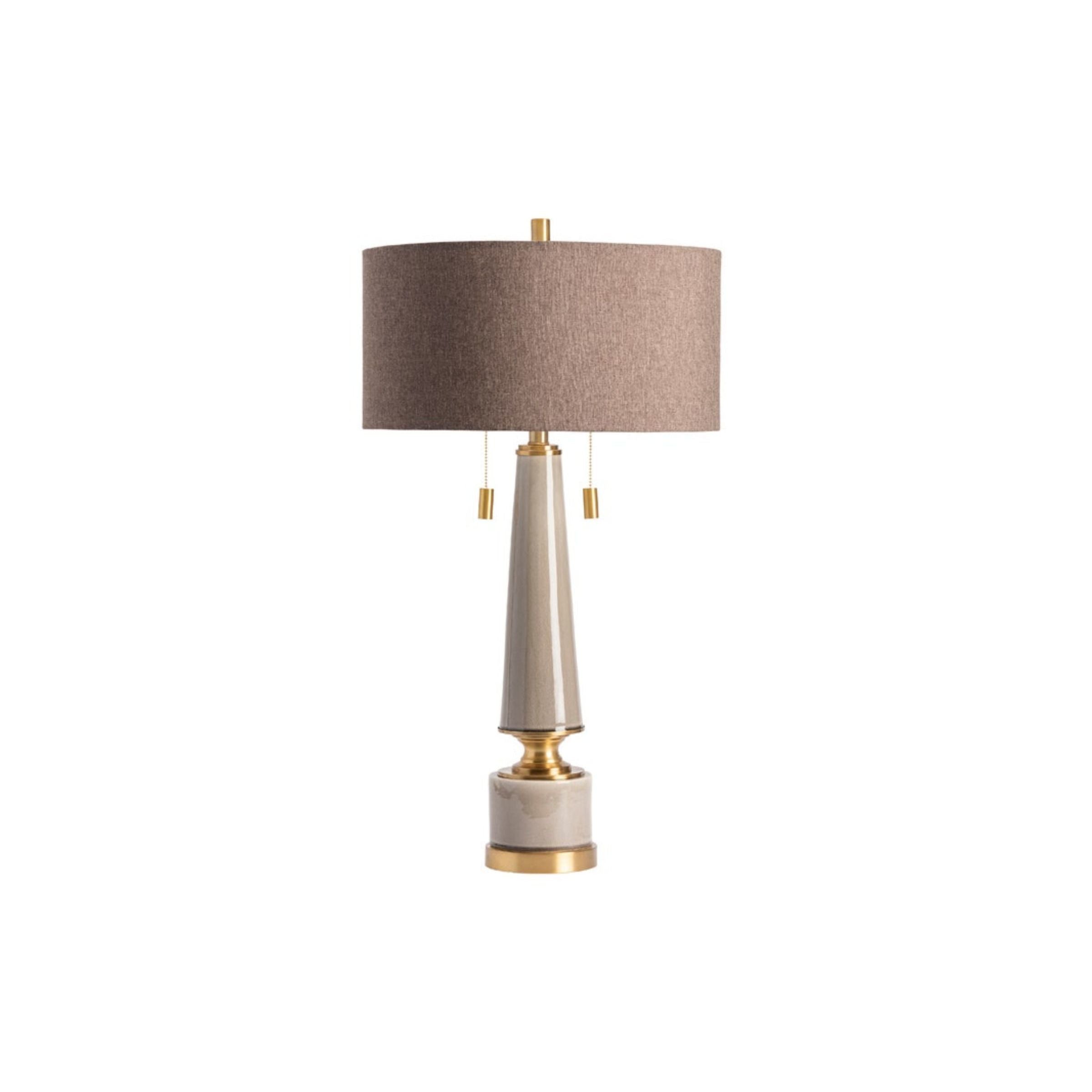 Taupe Ceramic Table Lamp 32.5"H