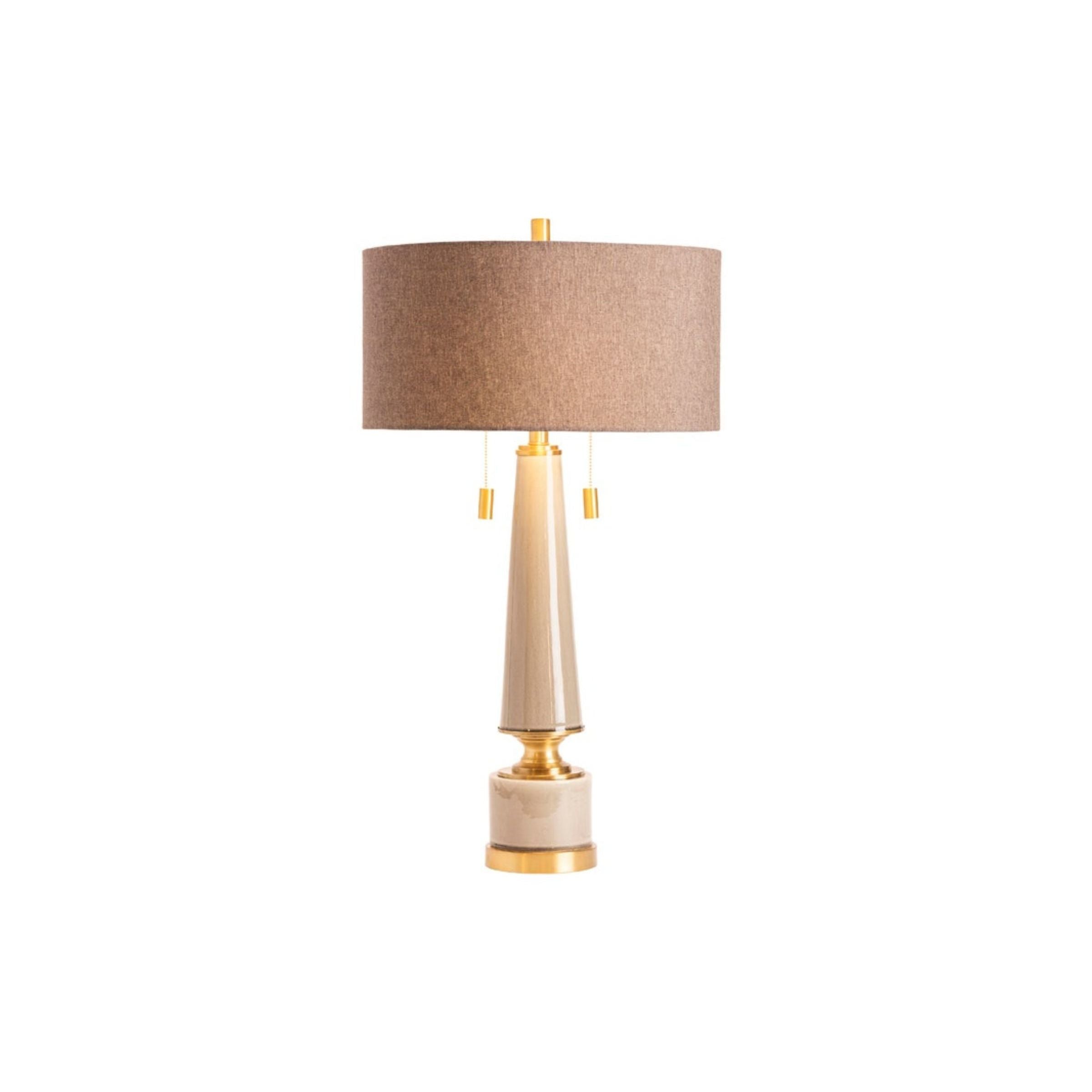 Taupe Ceramic Table Lamp 32.5"H