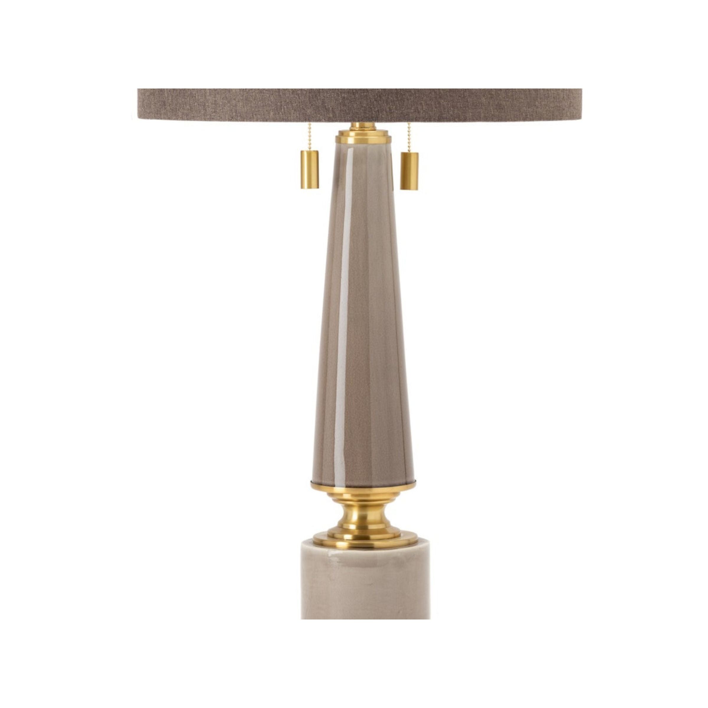 Taupe Ceramic Table Lamp 32.5"H