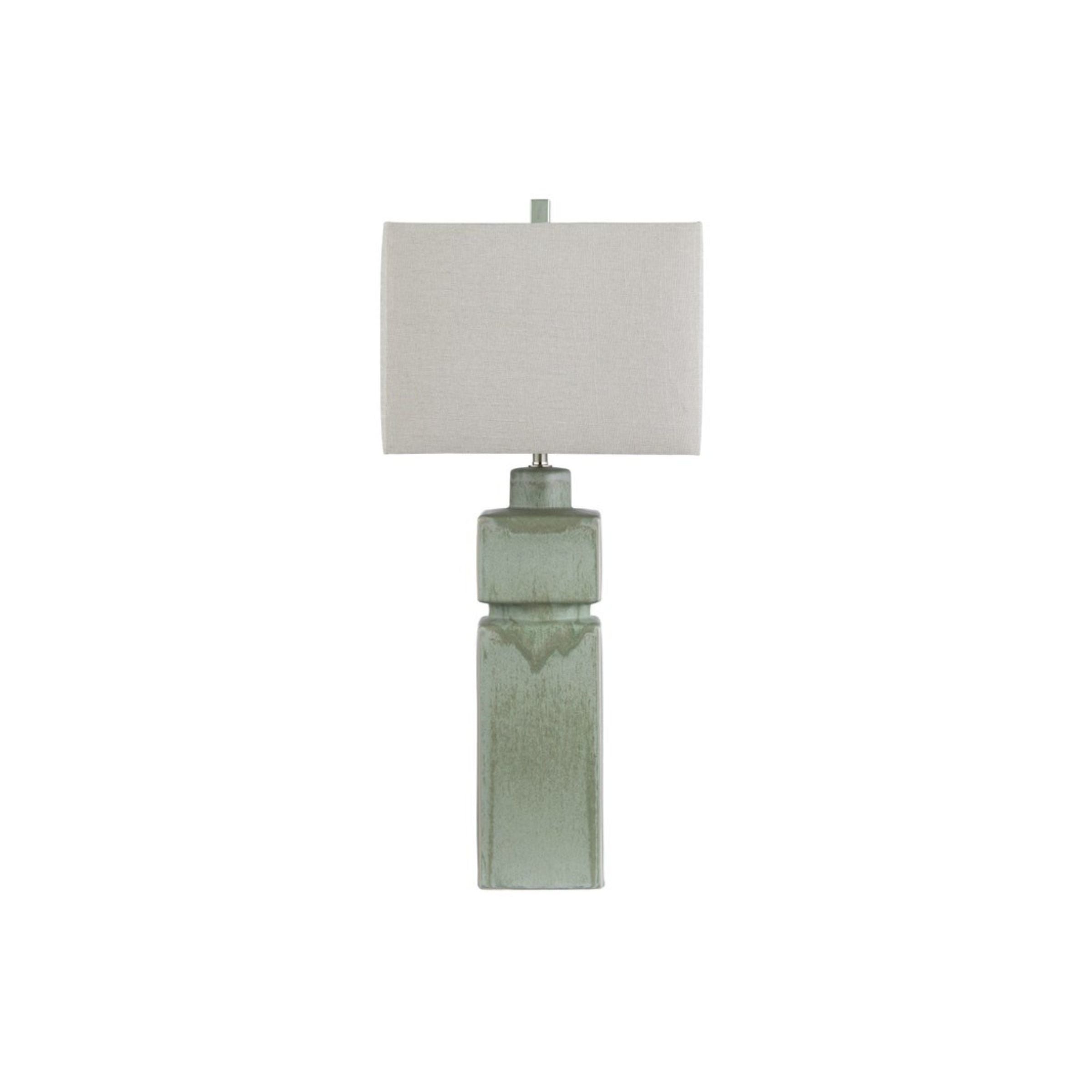 Green Ceramic Table Lamp 35"H