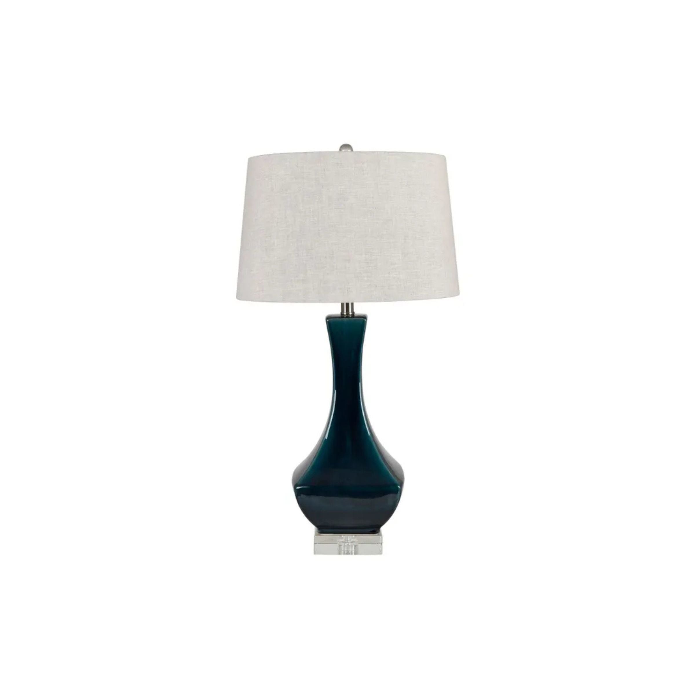 Teal Ceramic Table Lamp 31"H