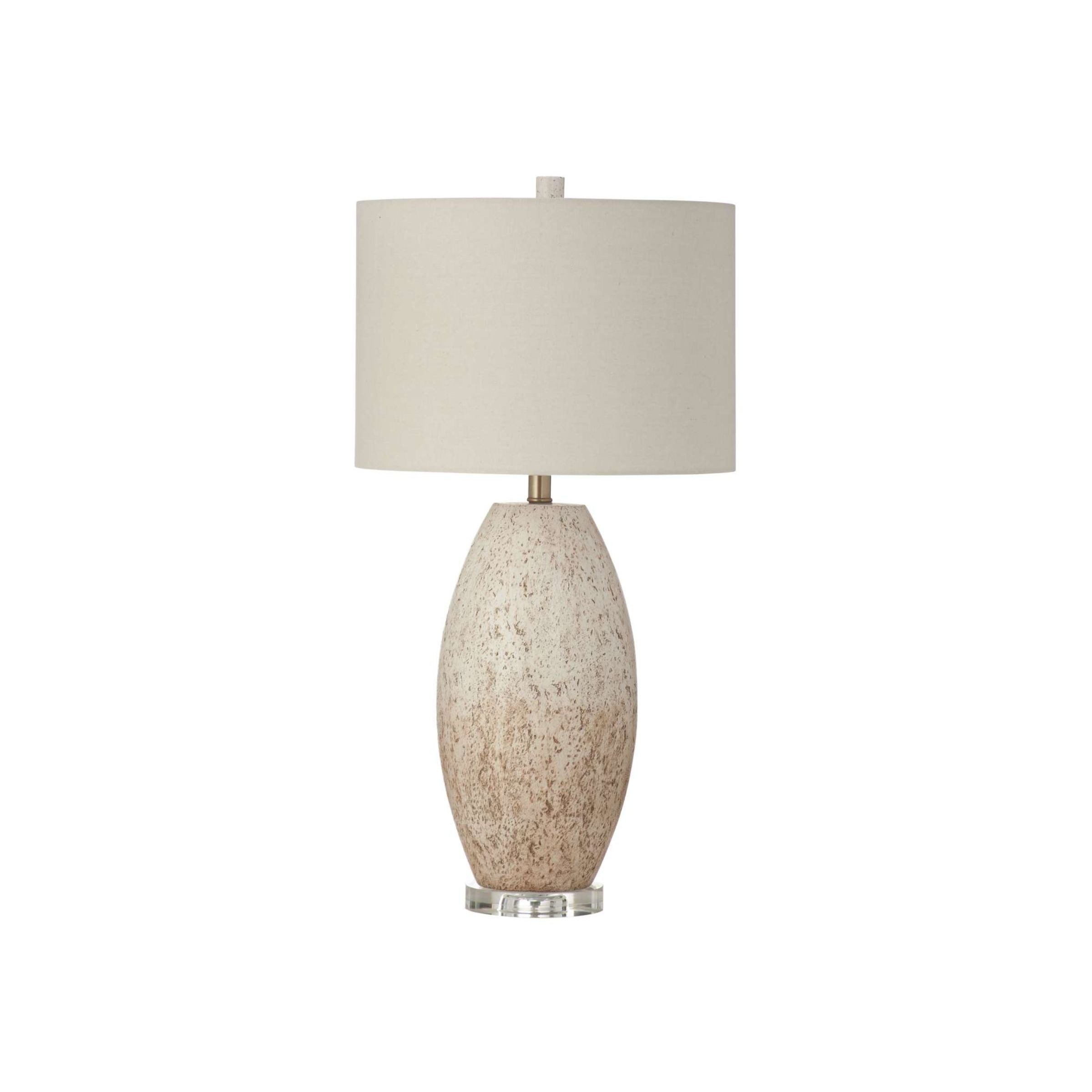 Cream and Tan Speckled Concrete Table Lamp 31"H