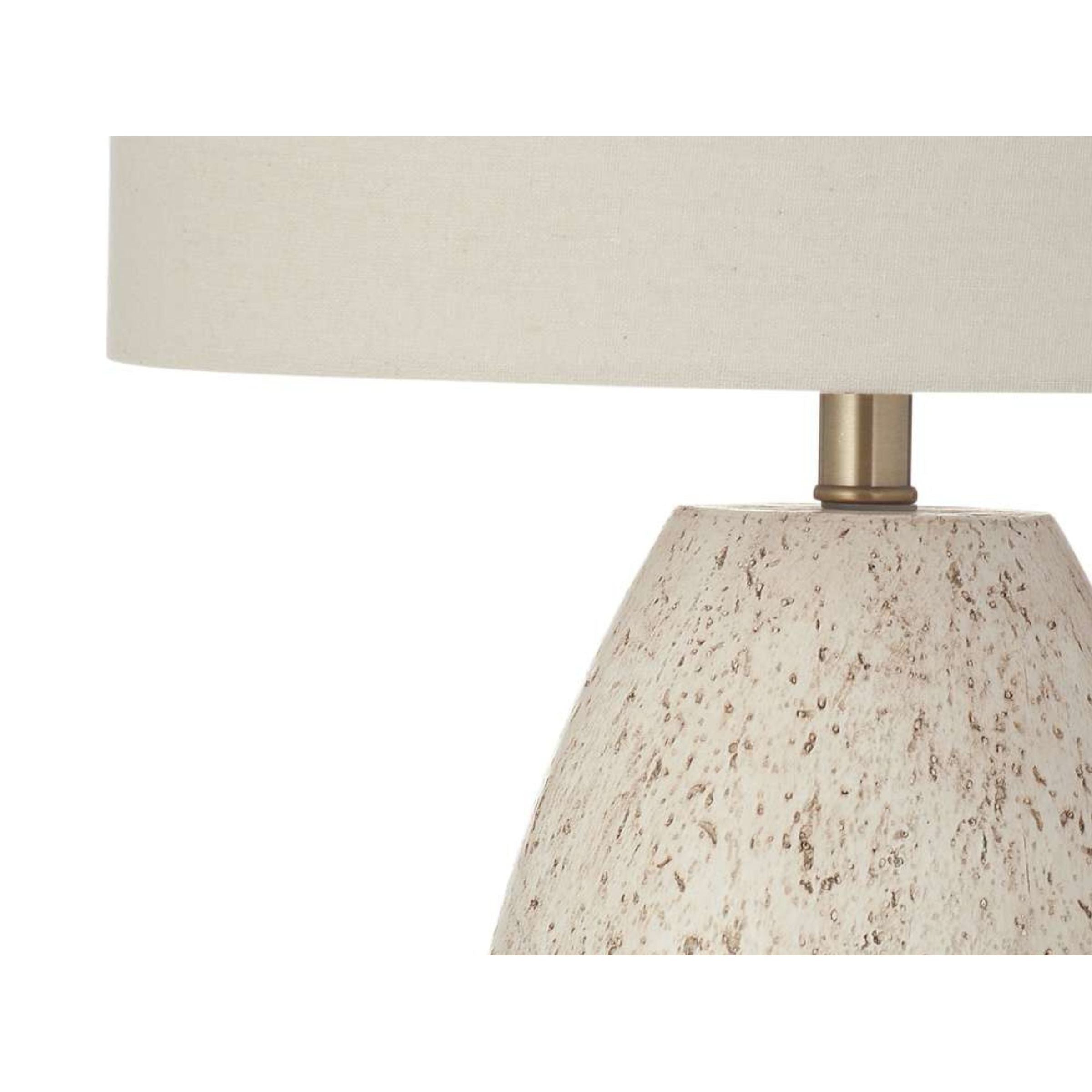 Cream and Tan Speckled Concrete Table Lamp 31"H