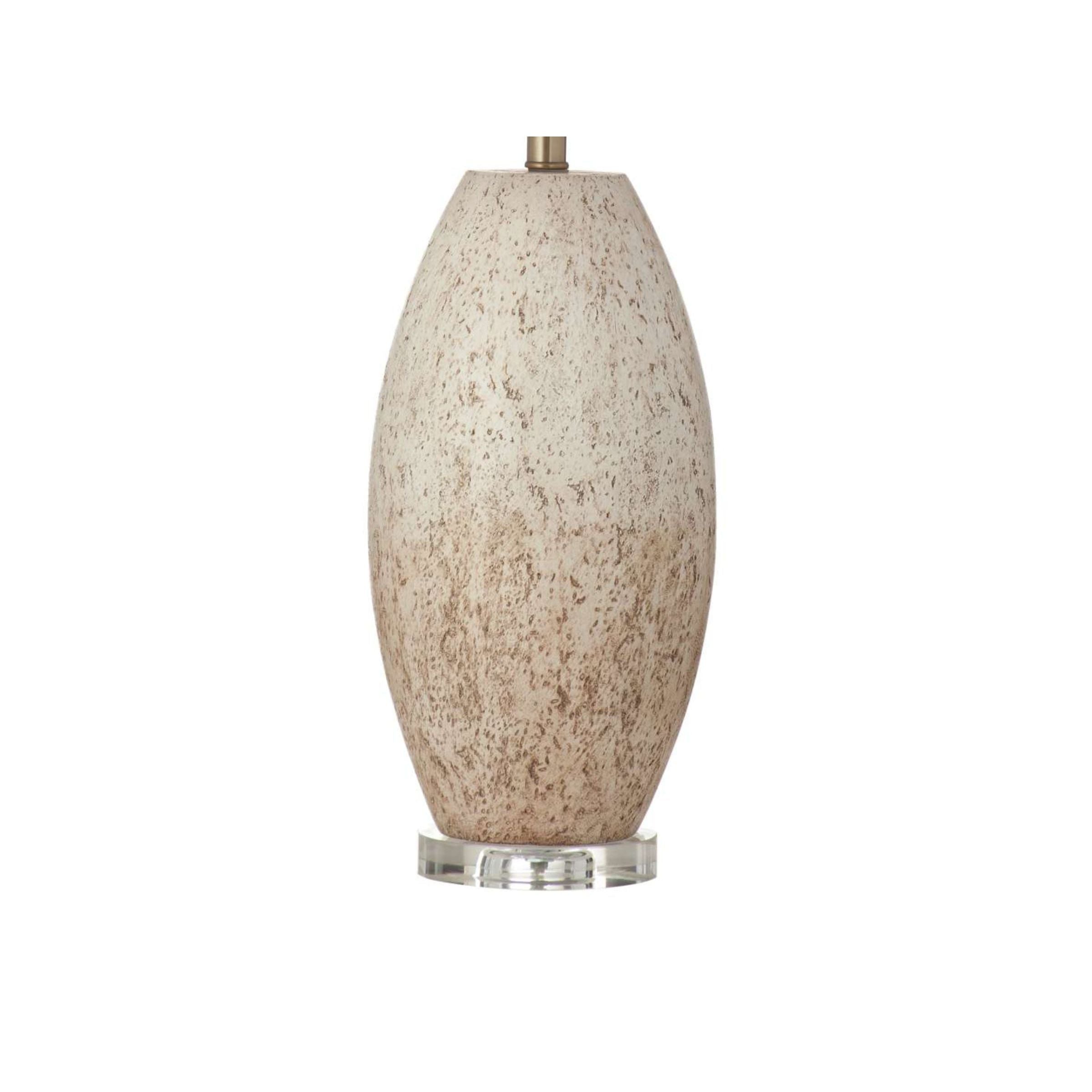 Cream and Tan Speckled Concrete Table Lamp 31"H
