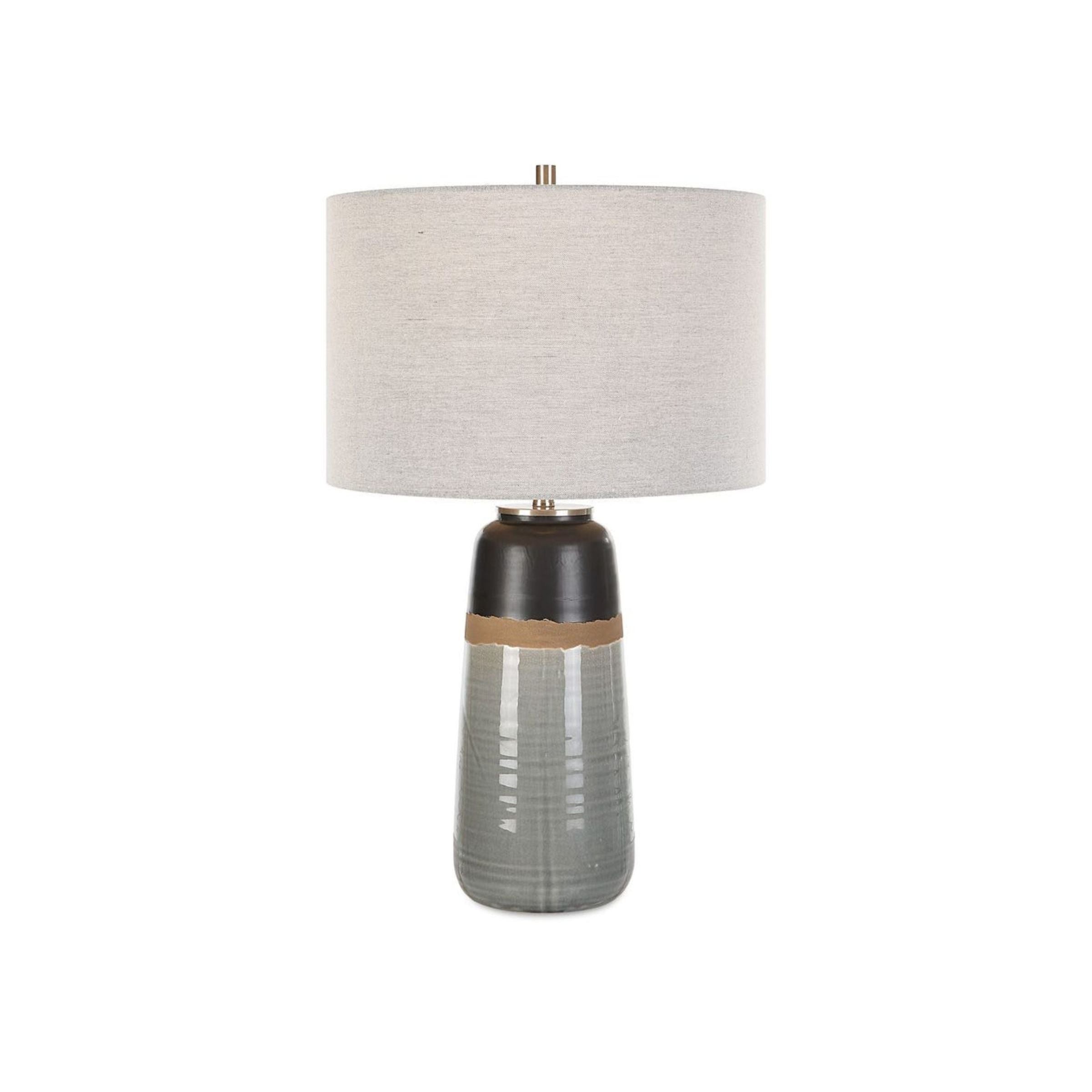 Grey and Black Ceramic Table Lamp 26"H