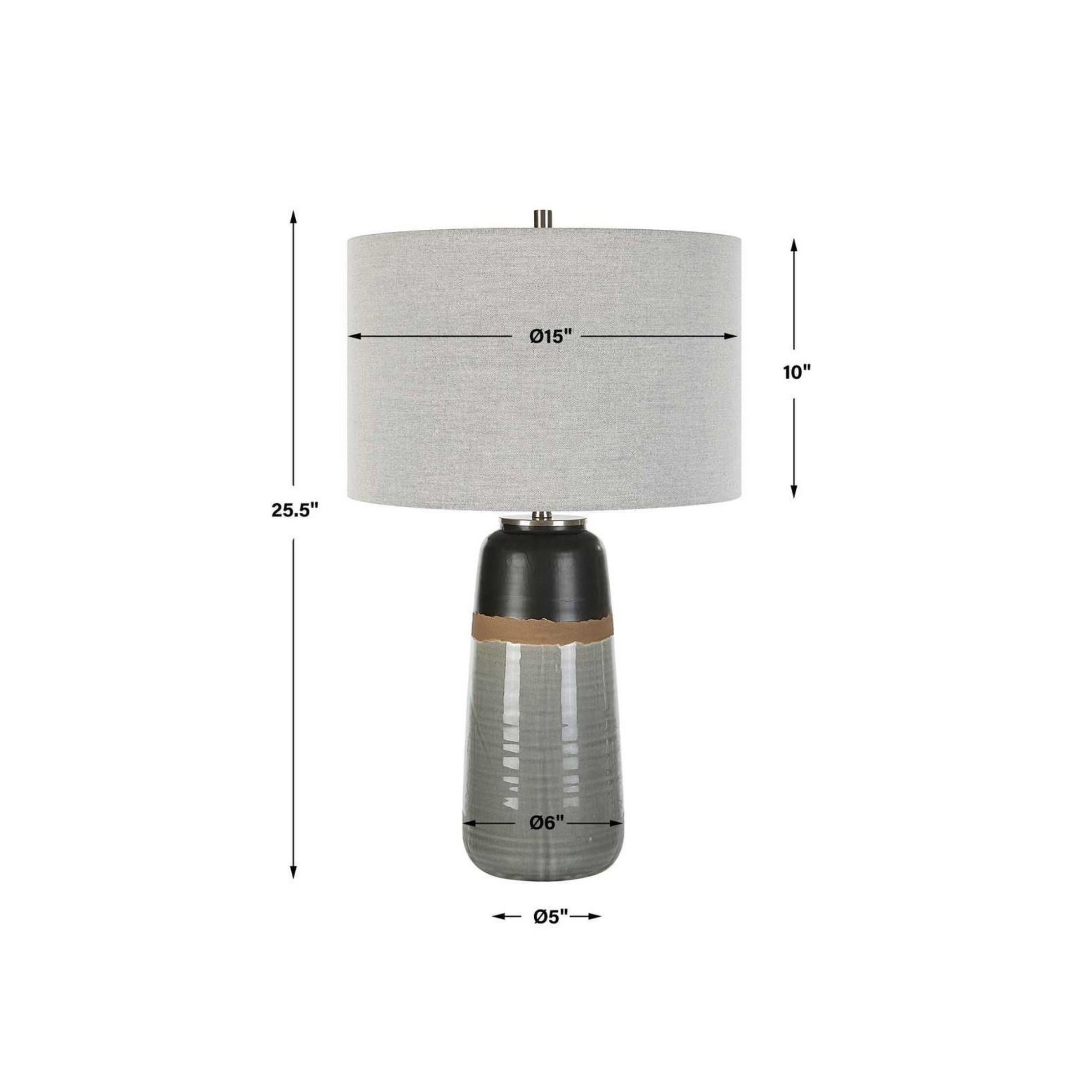Grey and Black Ceramic Table Lamp 26"H