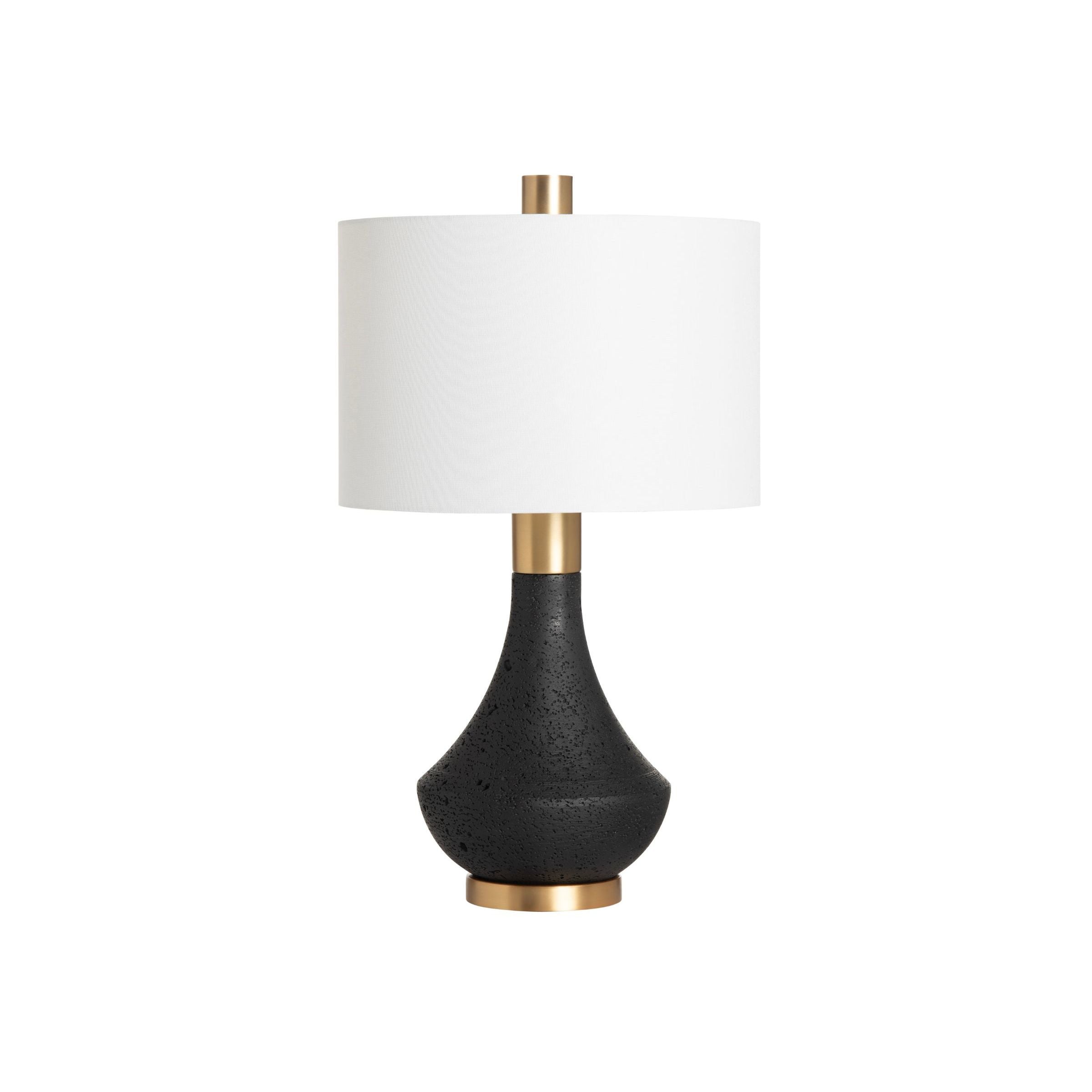 Black and Brass Cement Table Lamp 27.5"H