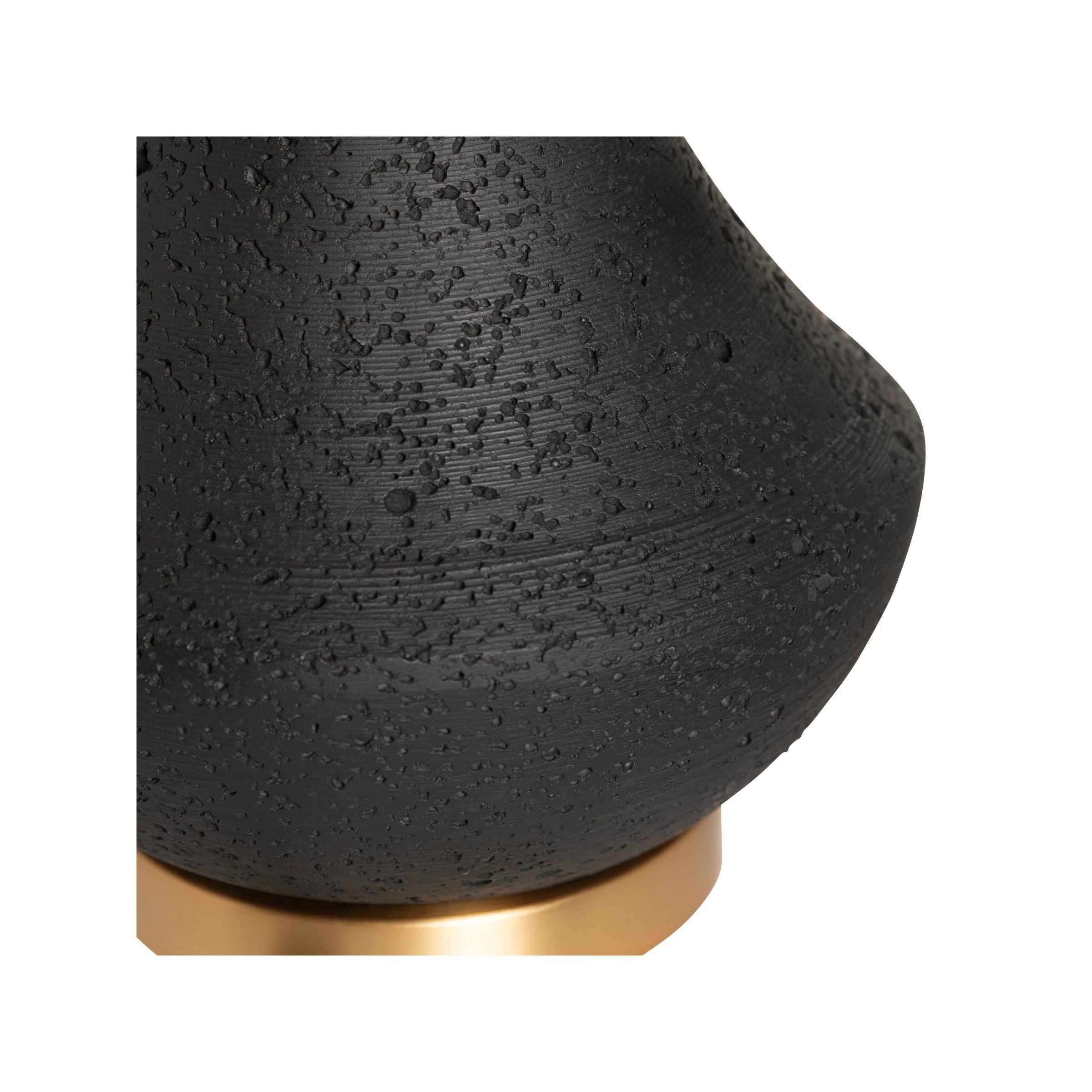 Black and Brass Cement Table Lamp 27.5"H