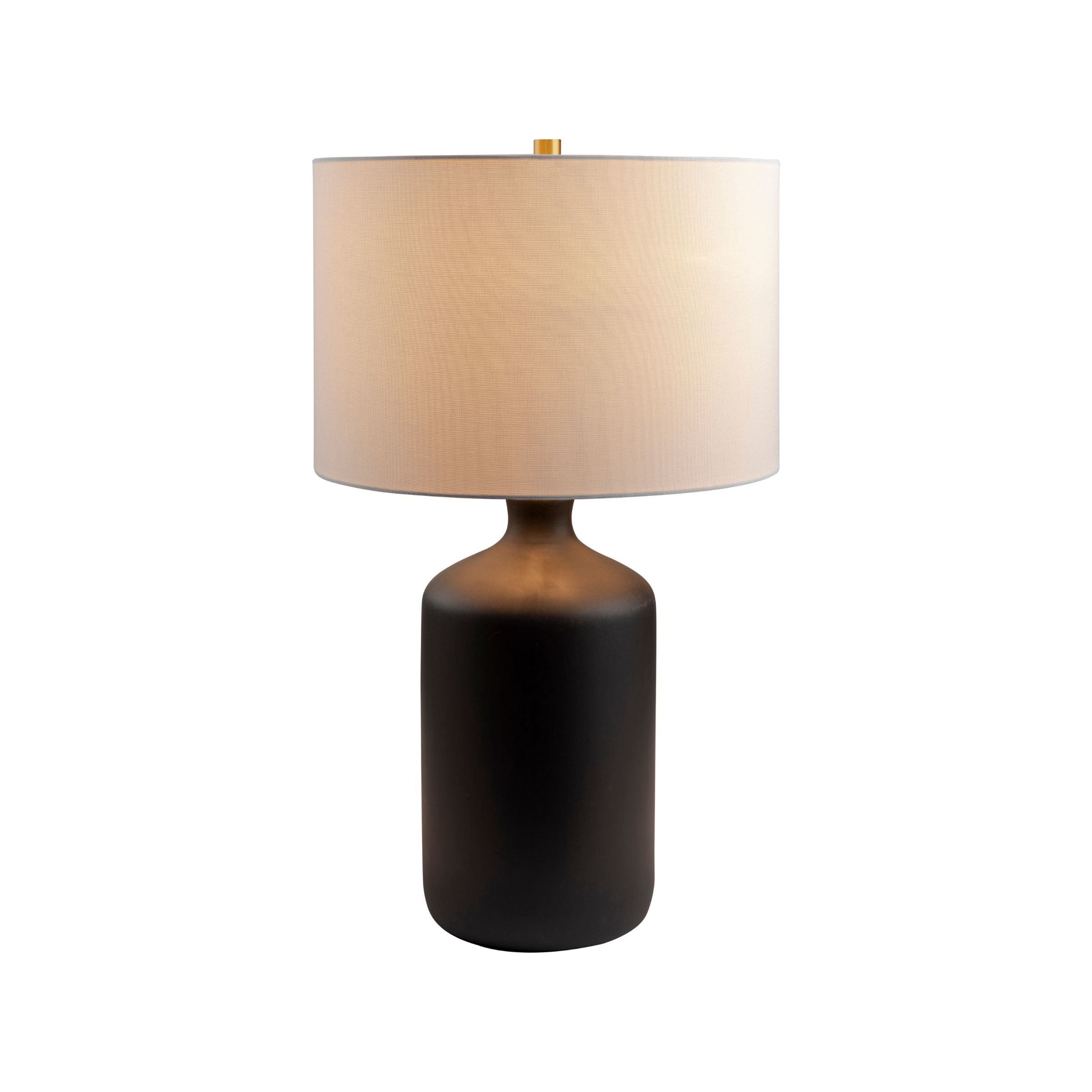 Black Matte Ceramic Table Lamp 27"H