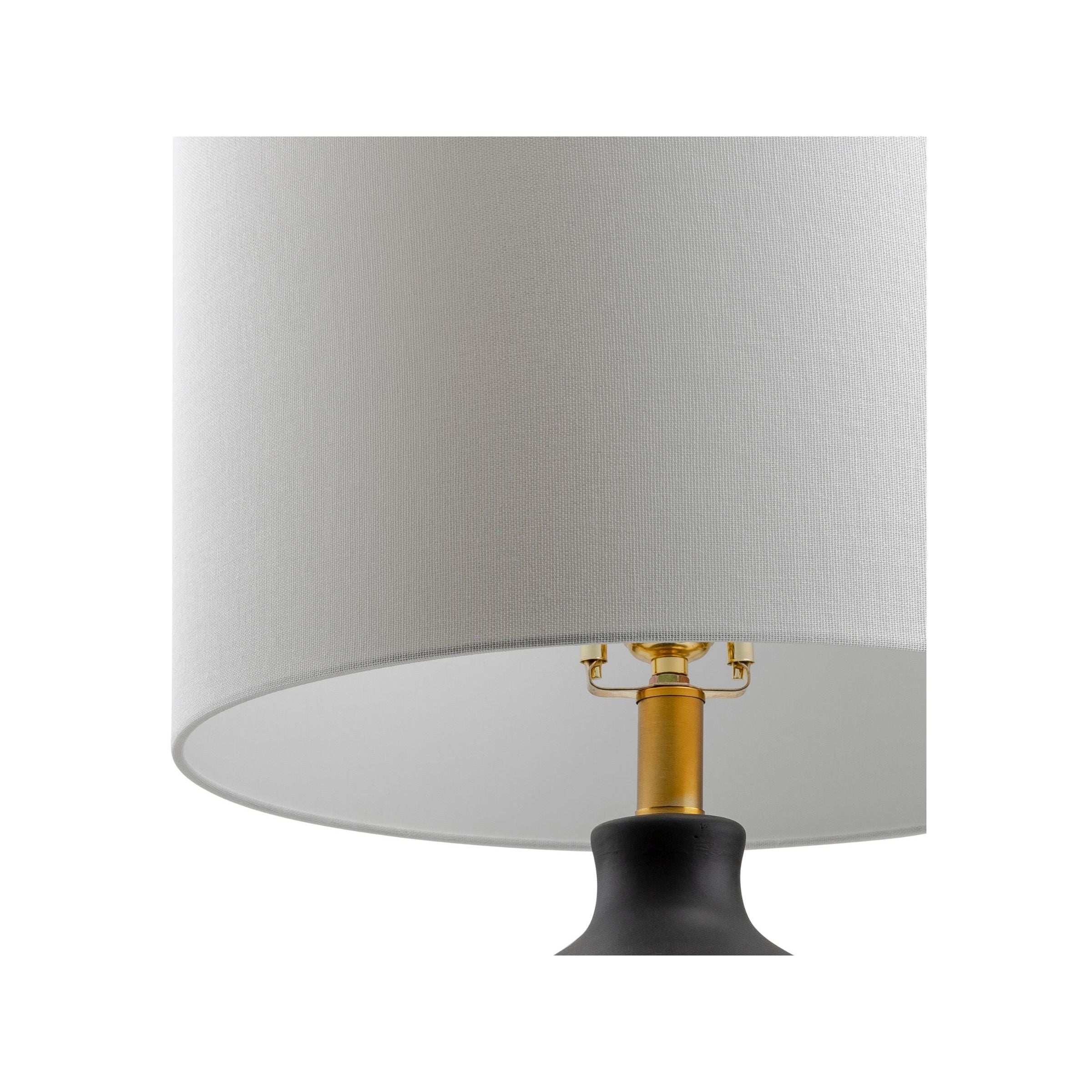 Black Matte Ceramic Table Lamp 27"H
