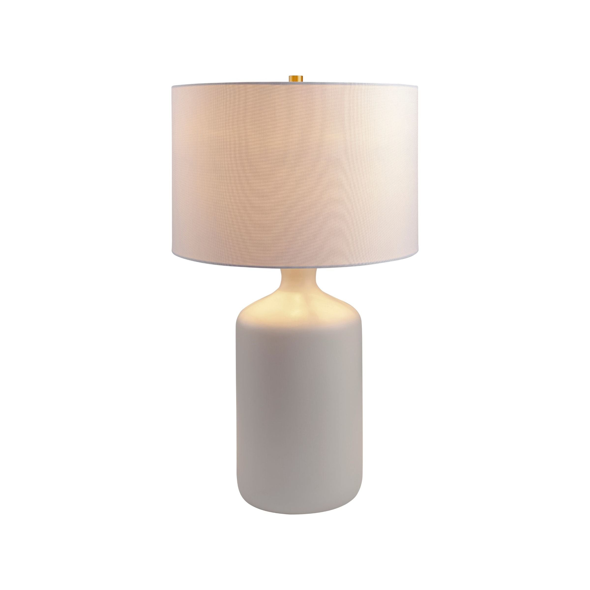 White Matte Ceramic Table Lamp 27"H