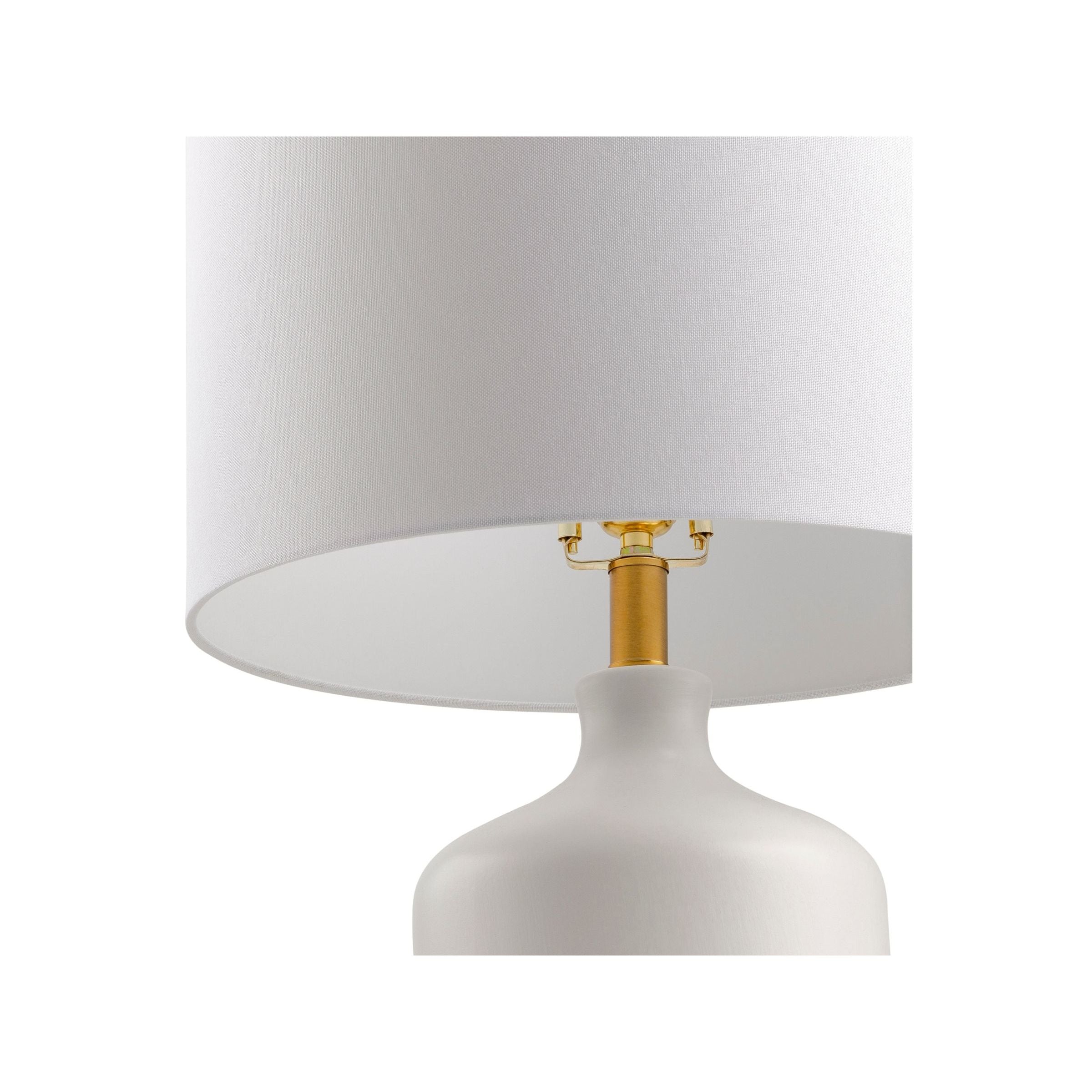 White Matte Ceramic Table Lamp 27"H