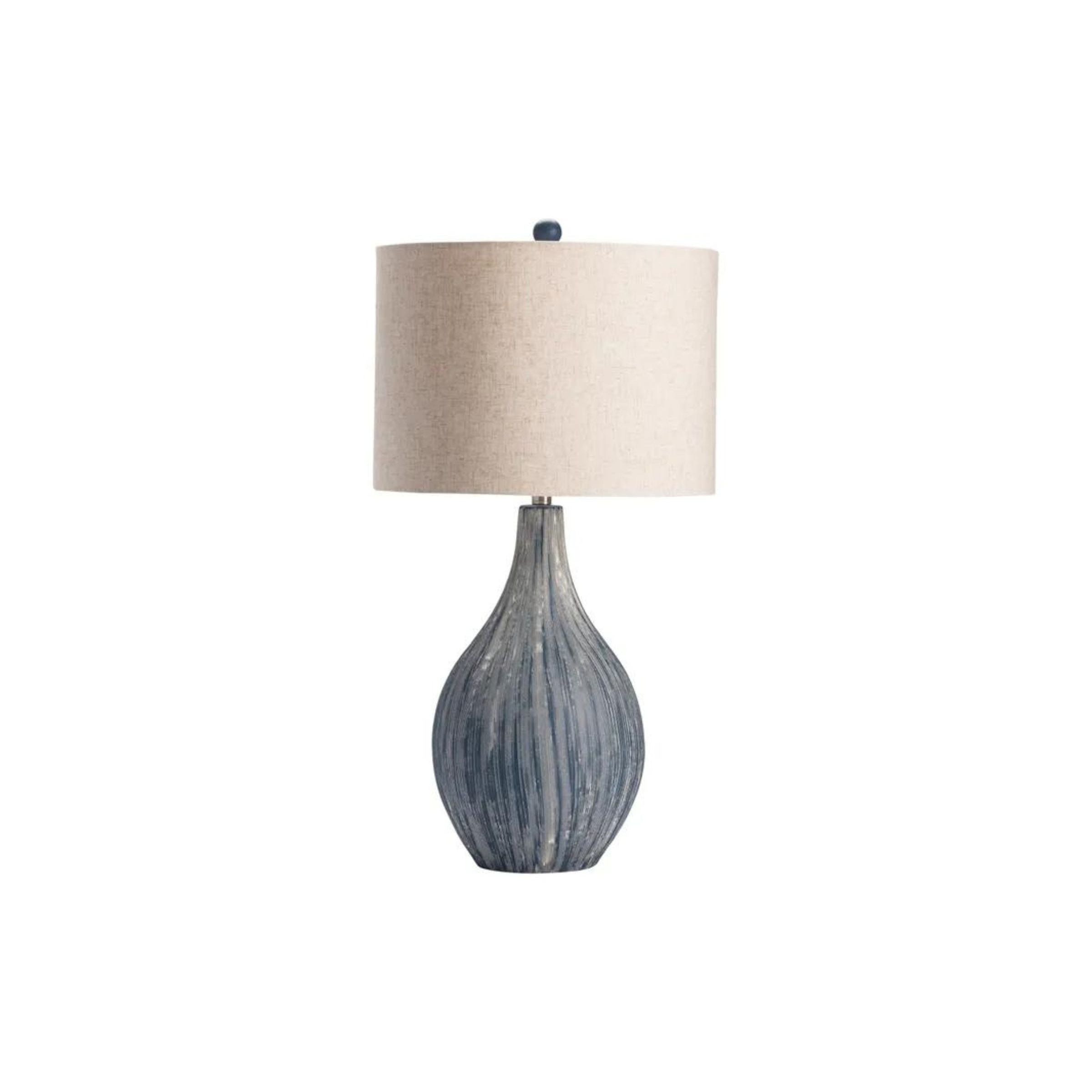 Navy Ceramic Table Lamp 32"H