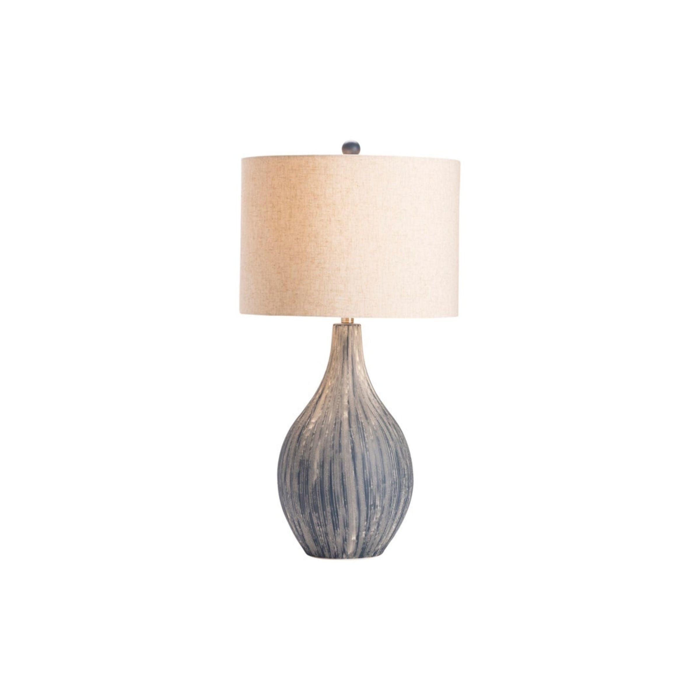 Navy Ceramic Table Lamp 32"H