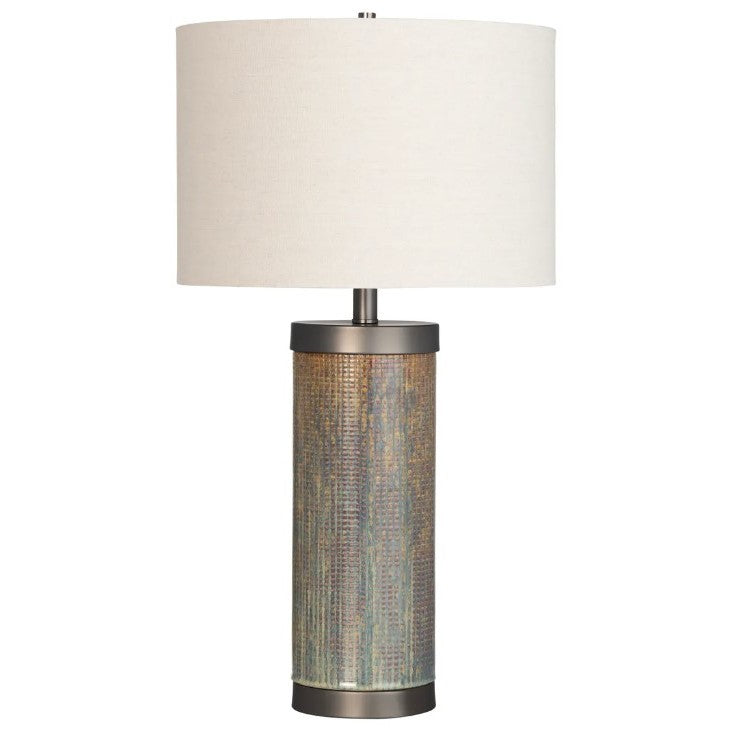 Rust and Grey Ceramic Table Lamp 27.5"H