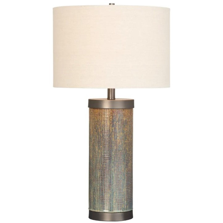 Rust and Grey Ceramic Table Lamp 27.5"H