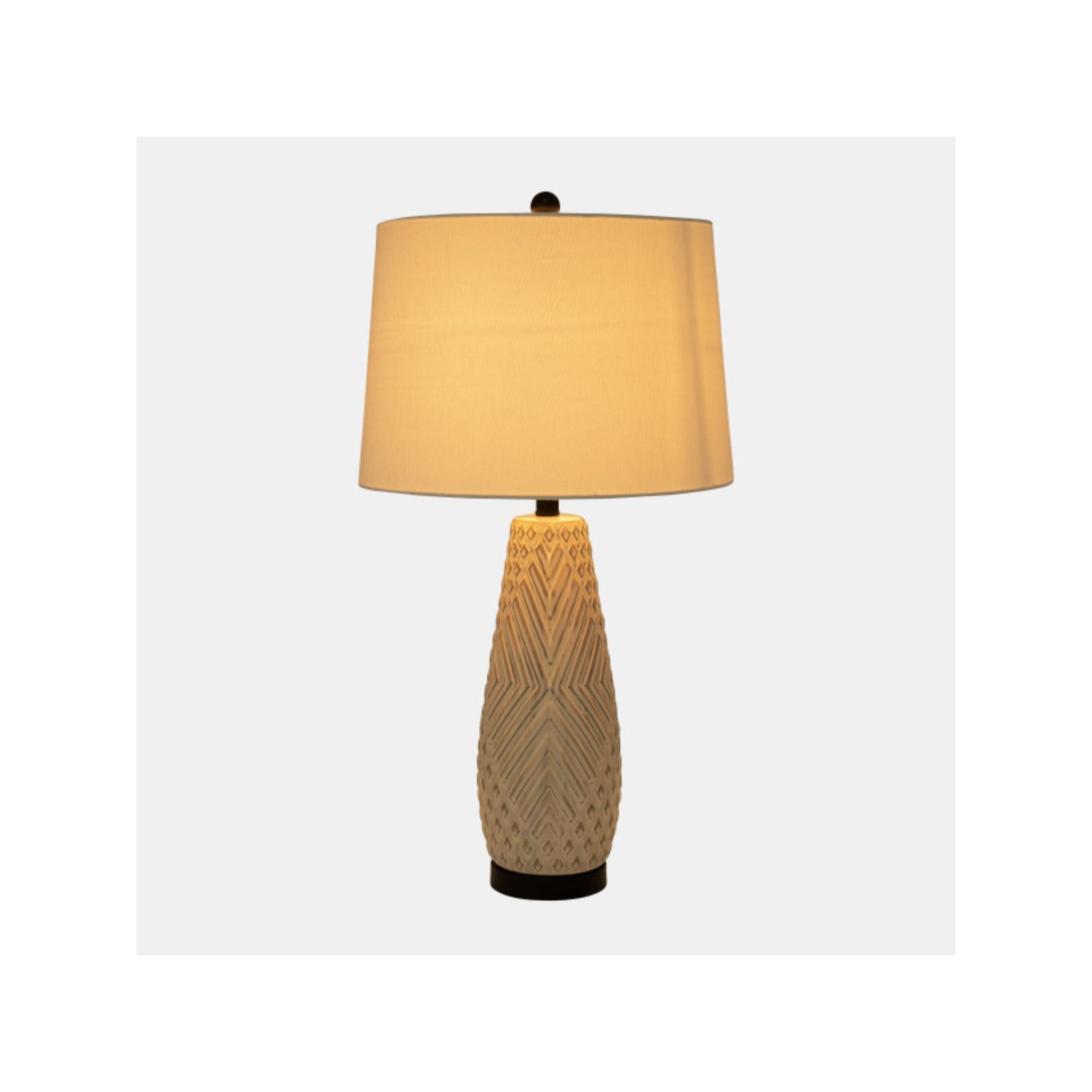Ivory Ceramic Textured Table Lamp 30"H