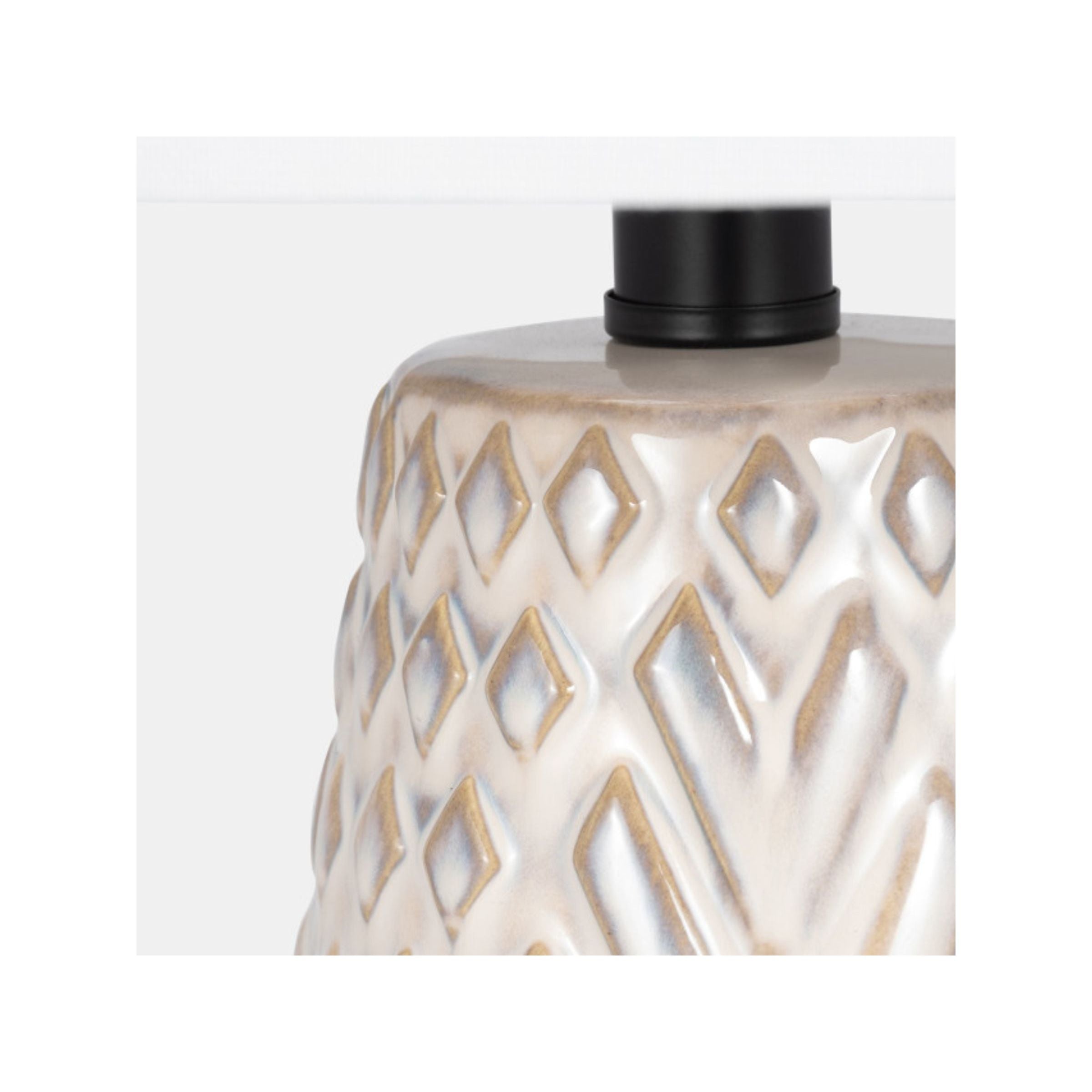 Ivory Ceramic Textured Table Lamp 30"H