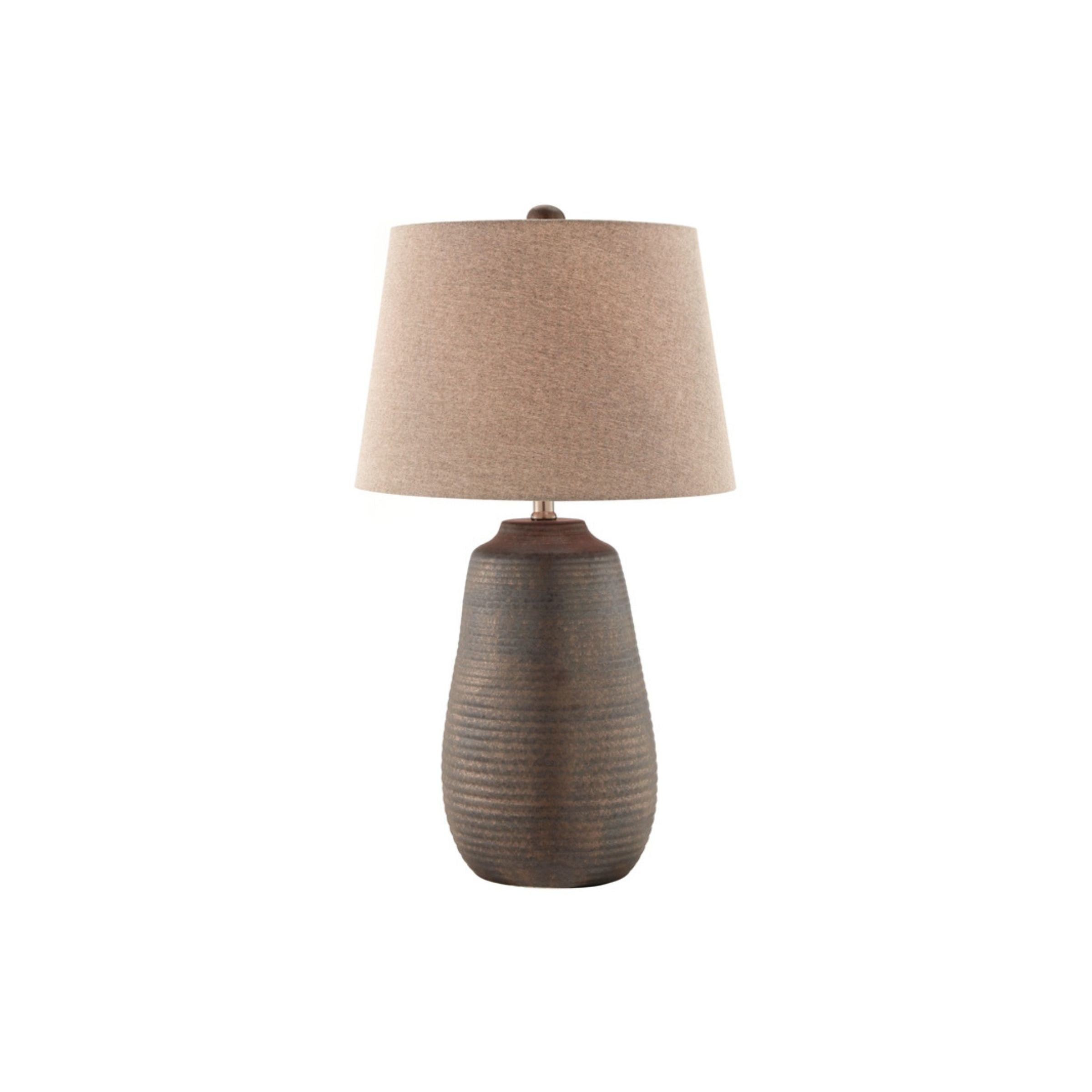 Bronze Ceramic Table Lamp 28"H