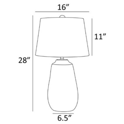 Bronze Ceramic Table Lamp 28"H