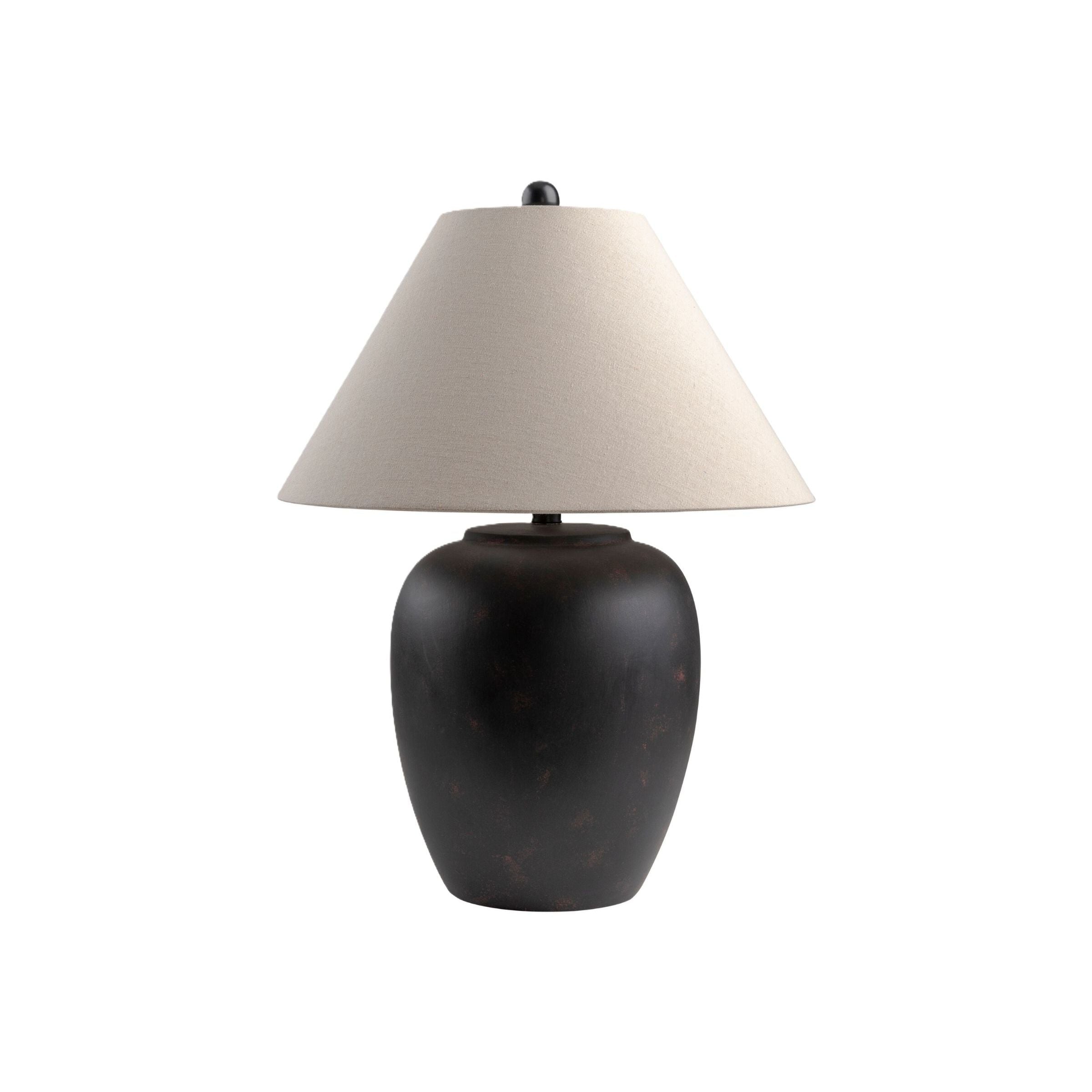 Black Ceramic Table Lamp 25"H