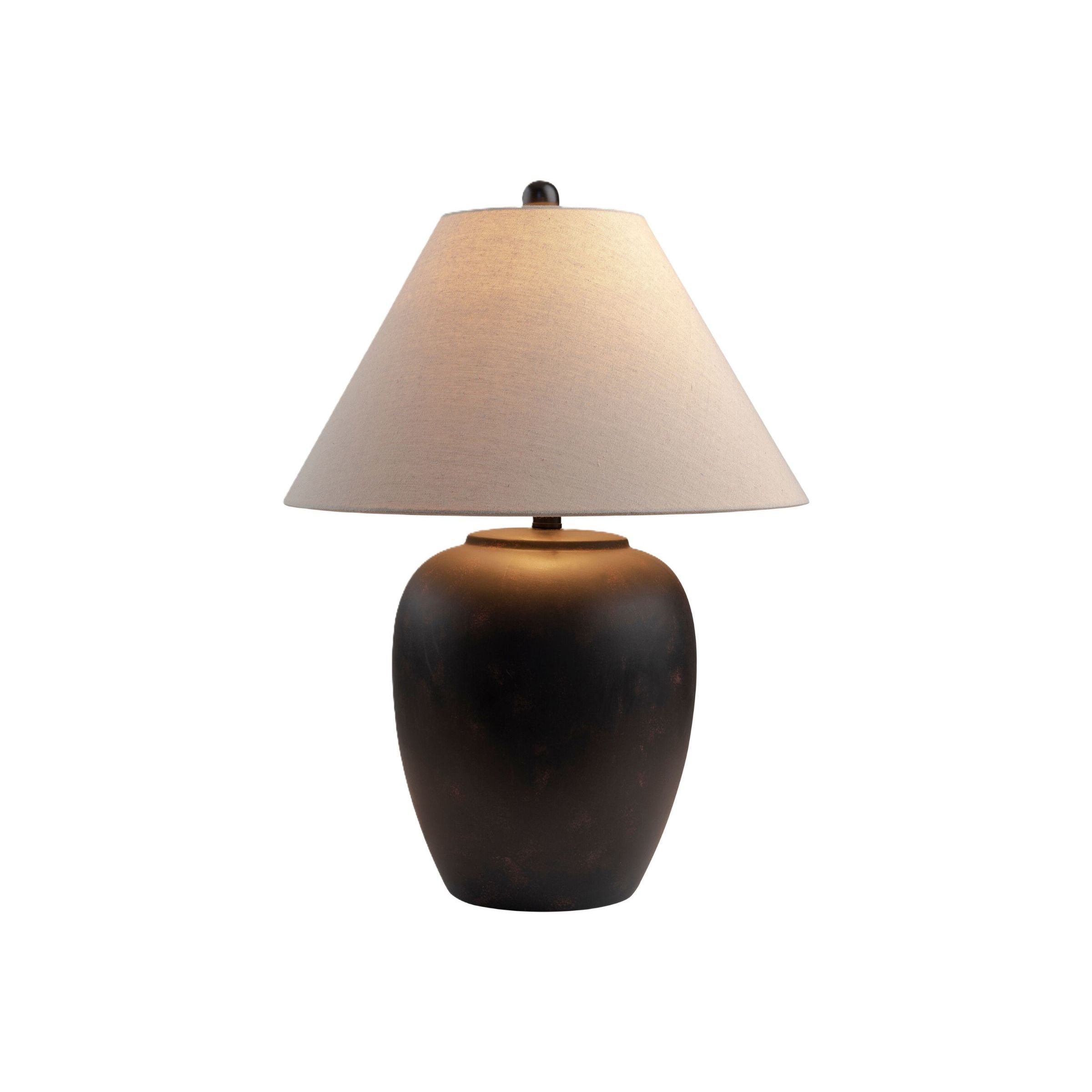 Black Ceramic Table Lamp 25"H