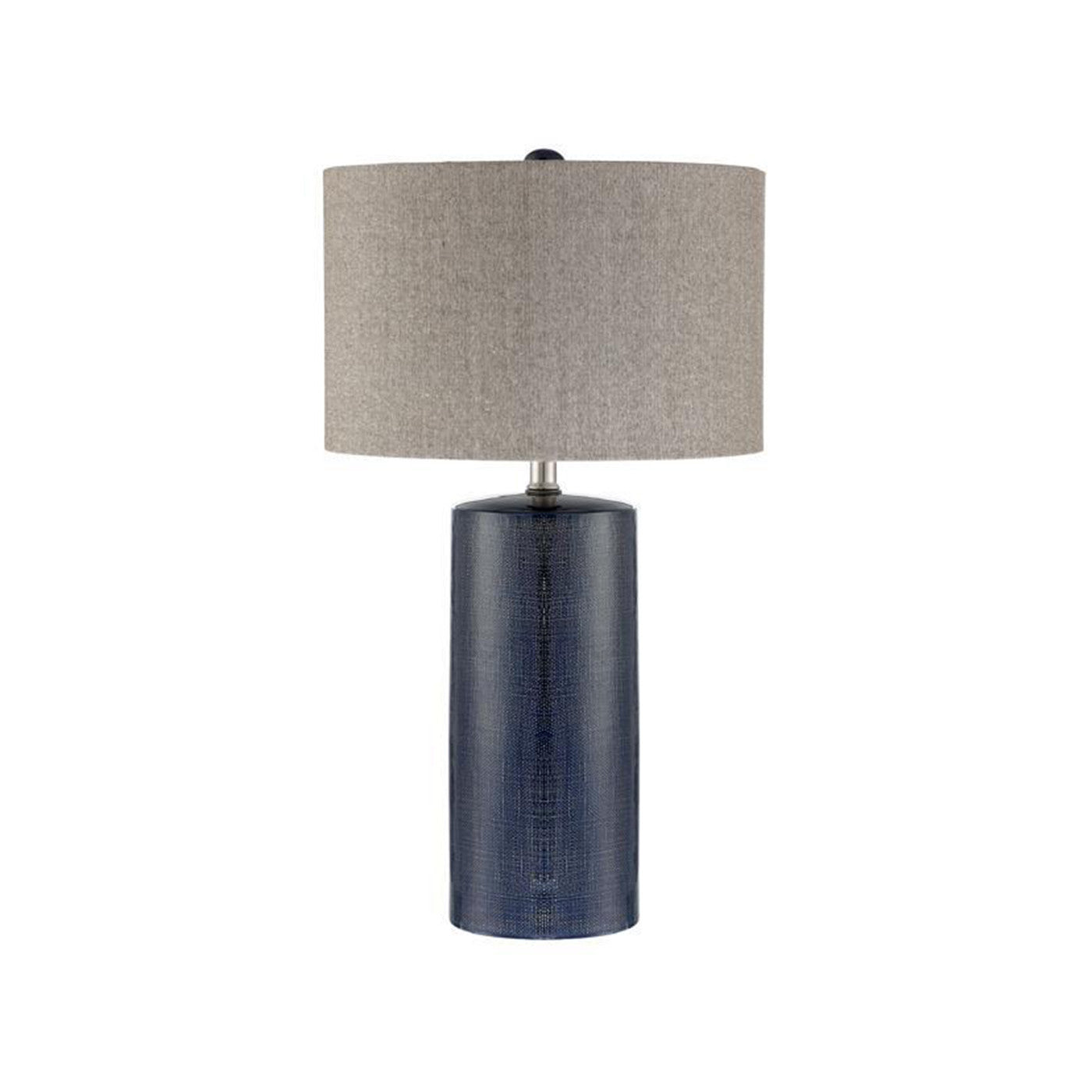 Navy Ceramic Column Table Lamp 29"H