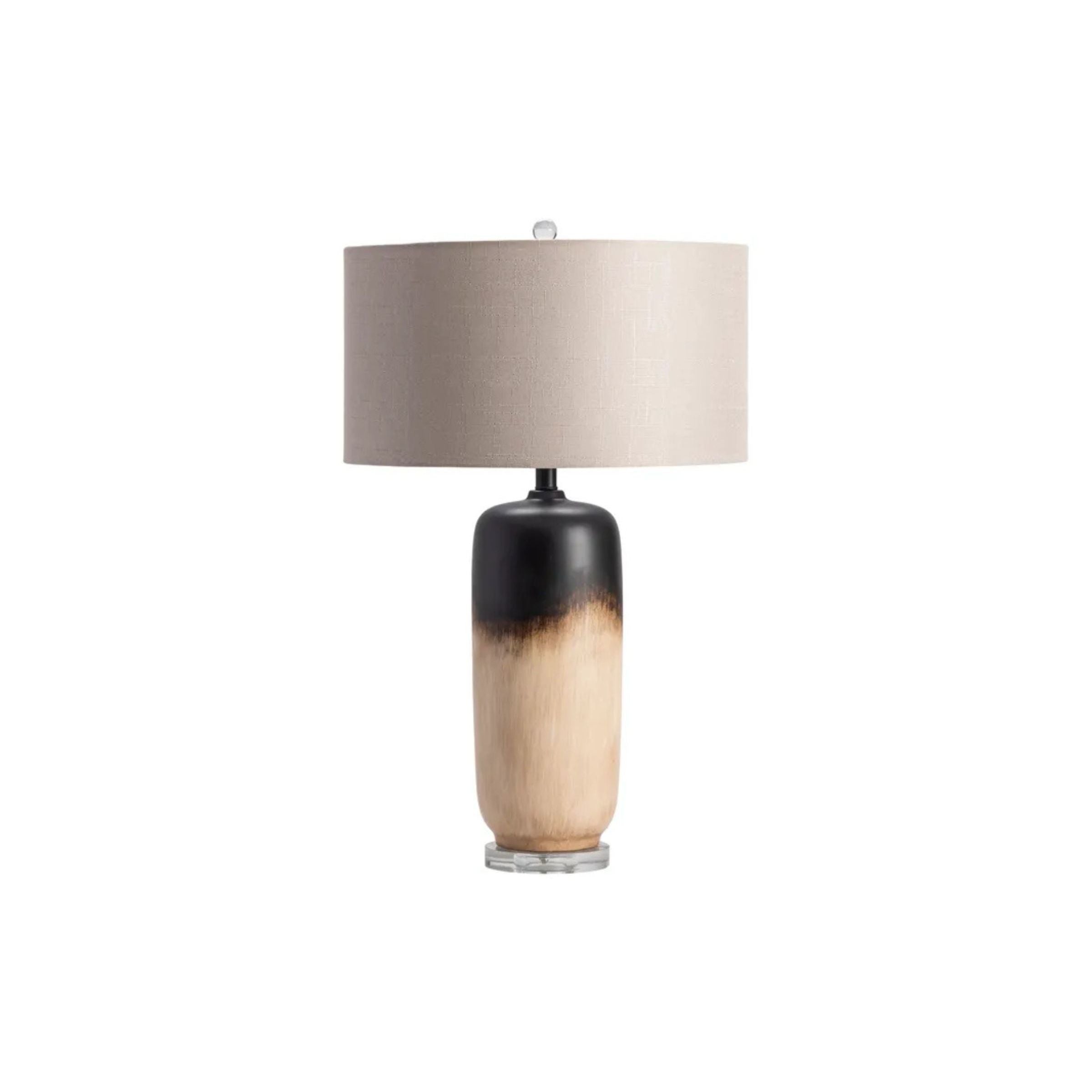Black and Ivory Ceramic Table Lamp 29"H