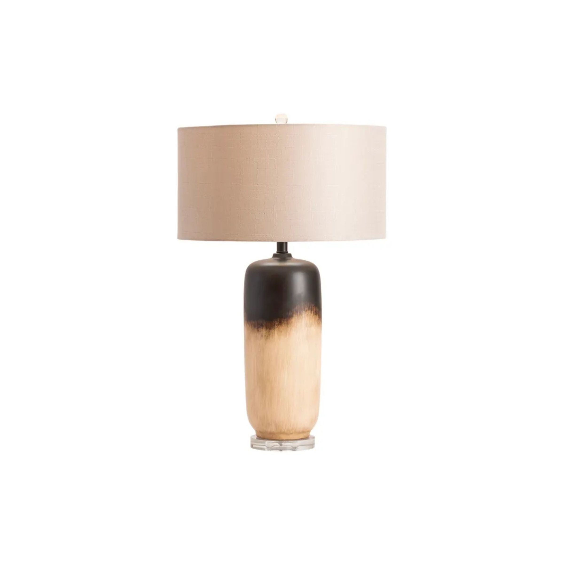 Black and Ivory Ceramic Table Lamp 29"H
