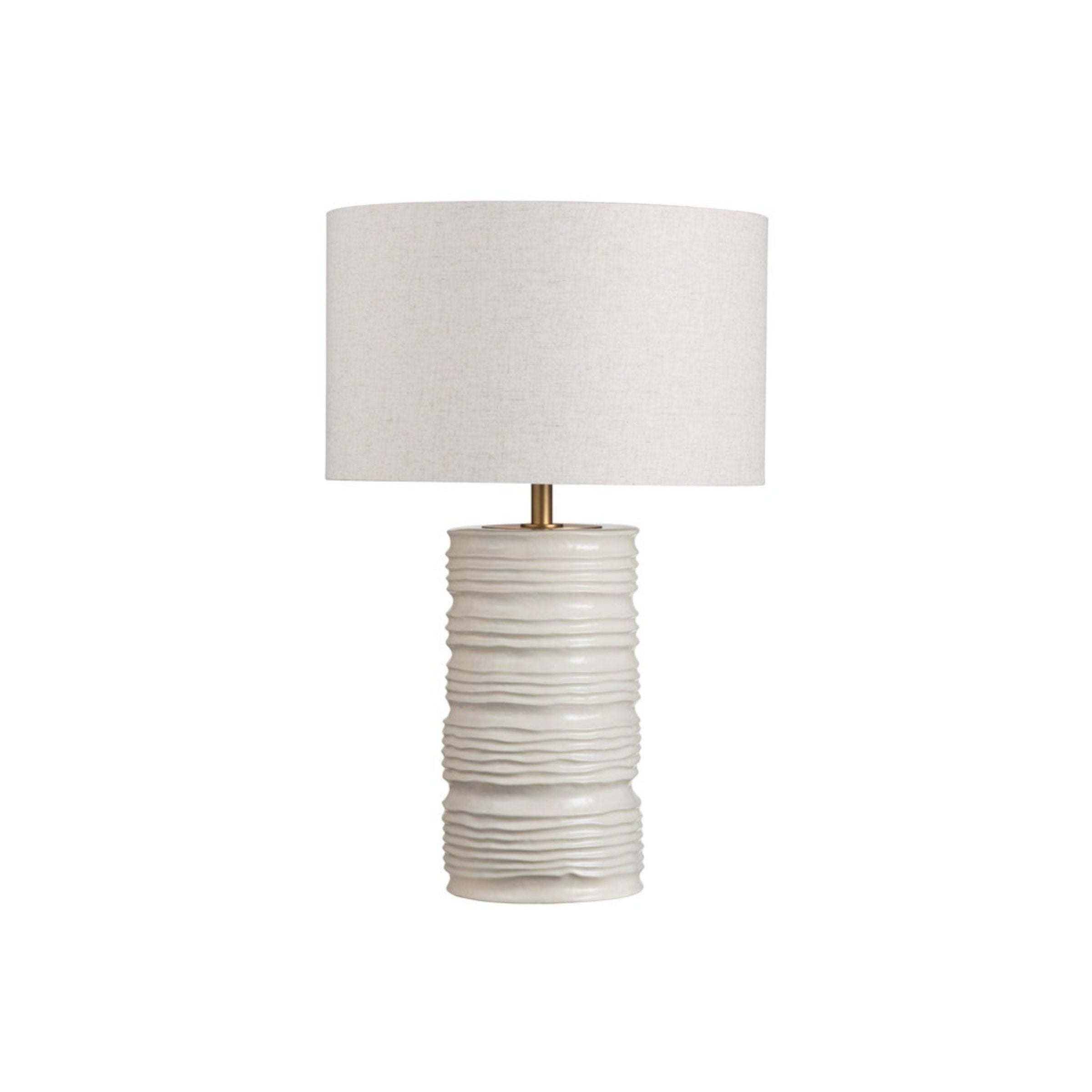 Cream Ceramic Table Lamp 31"H