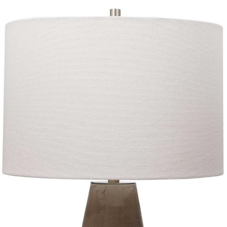 Taupe Crackle Ceramic Table Lamp 28"H