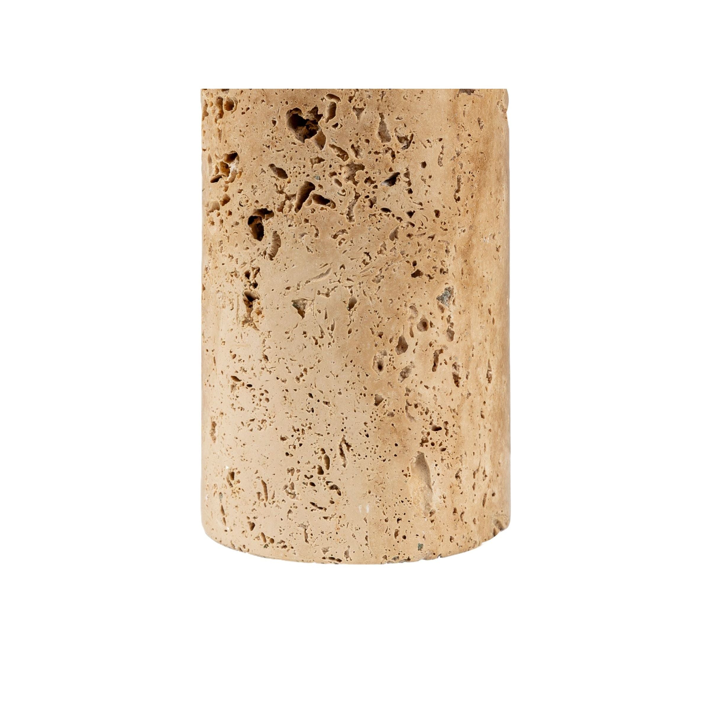 Natural Travertine Table Lamp 27"H