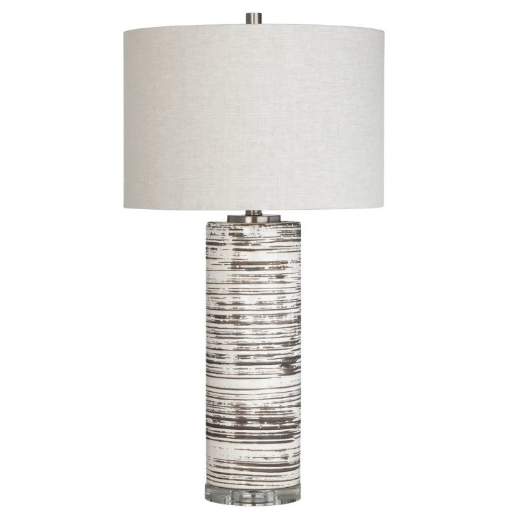 Brown and White Ceramic Table Lamp 31.5"H