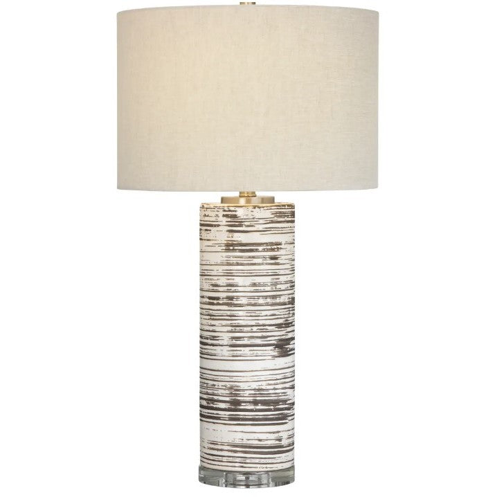 Brown and White Ceramic Table Lamp 31.5"H