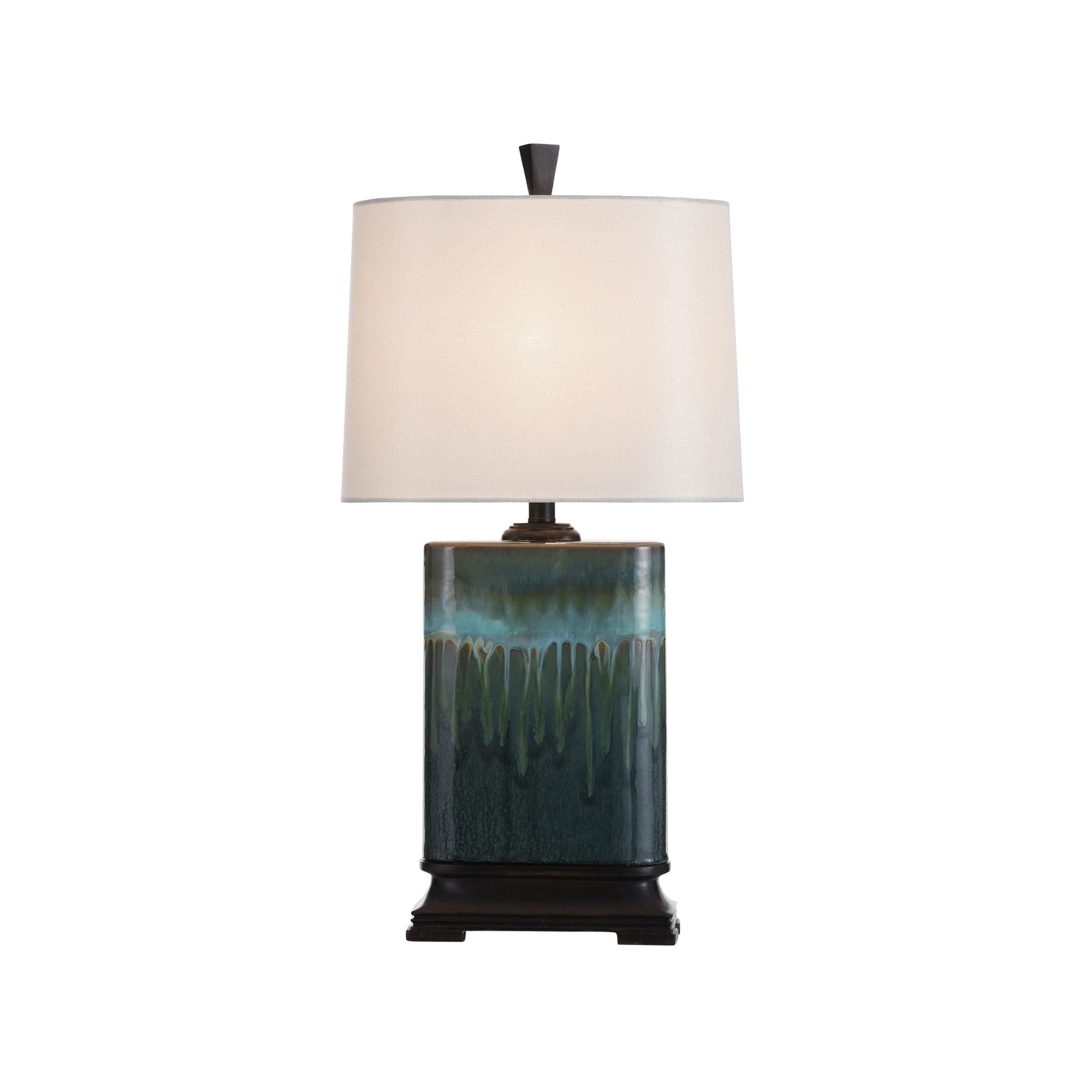 Blue Ceramic Drip Table Lamp 29"H