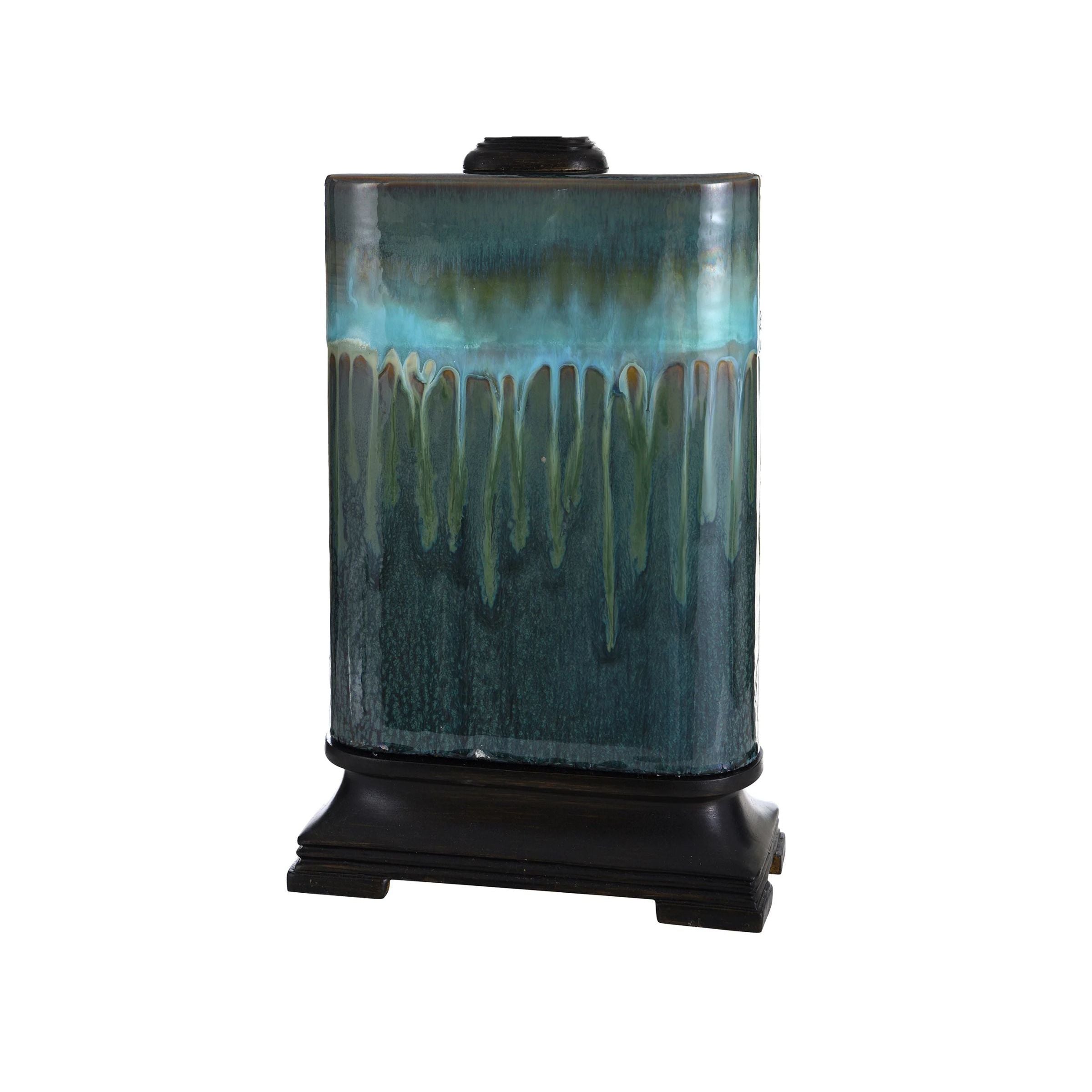 Blue Ceramic Drip Table Lamp 29"H