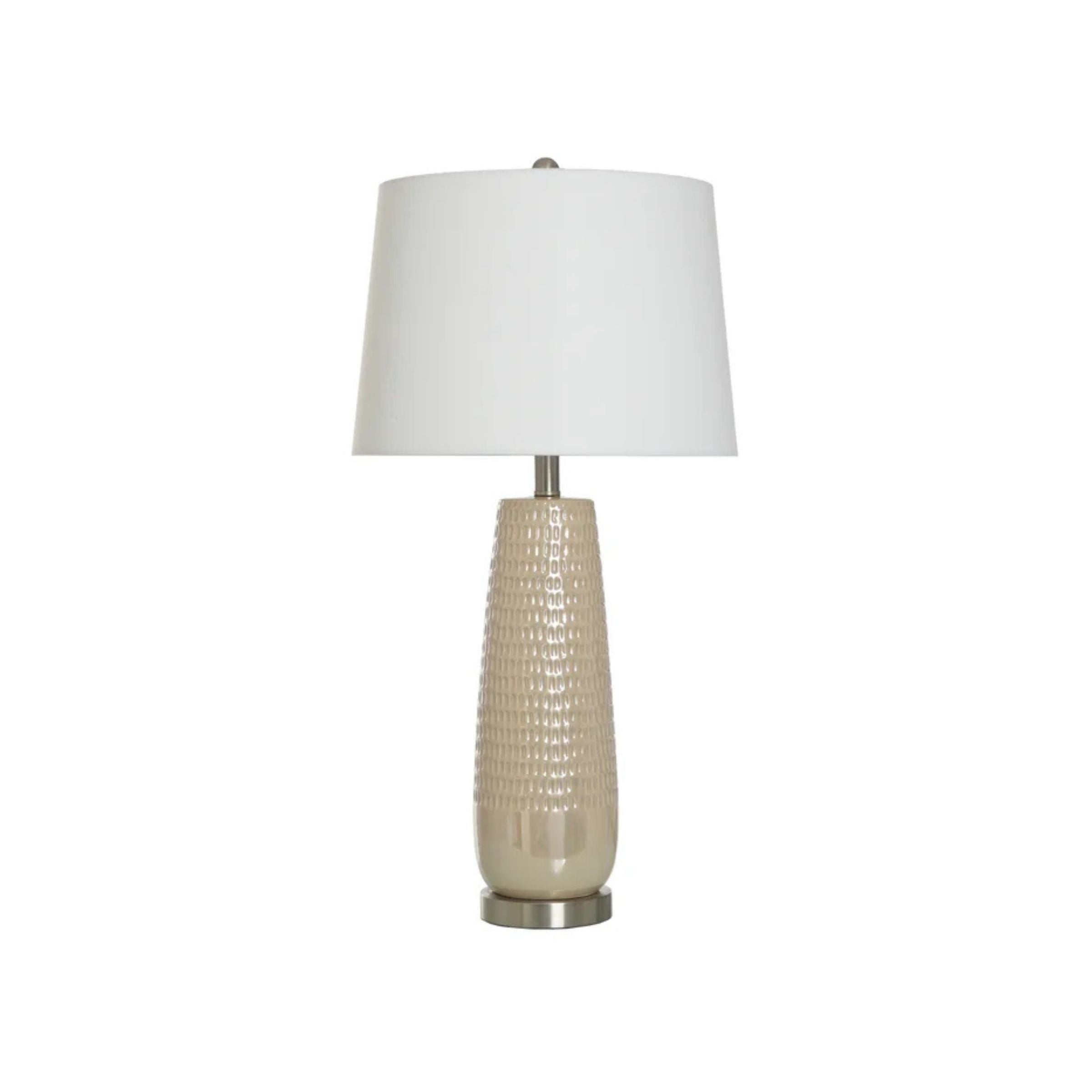 Iridescent Pearl Ceramic Table Lamp 29"H